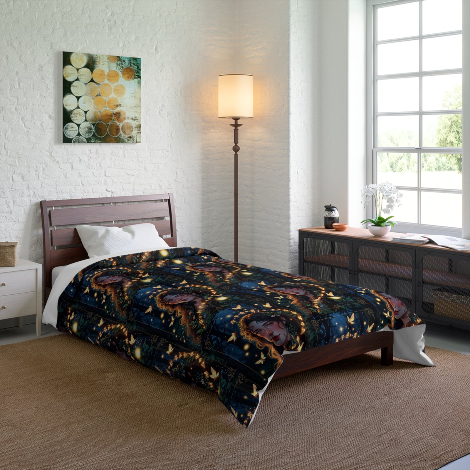 Starry Portrait Comforter — Vintage Halo Portrait Bedspread - Image 8