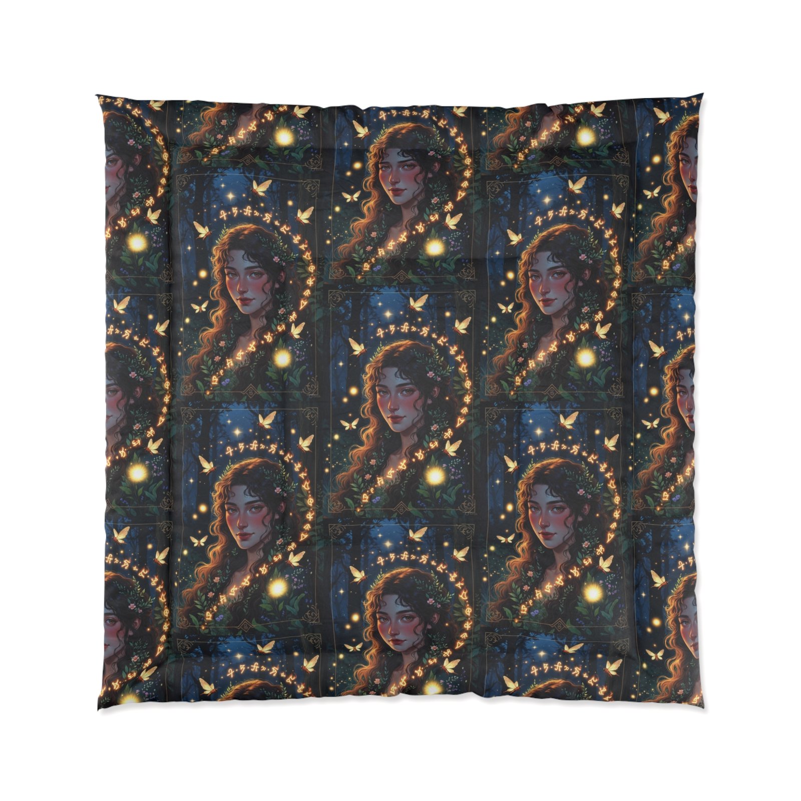 Starry Portrait Comforter — Vintage Halo Portrait Bedspread - Image 5