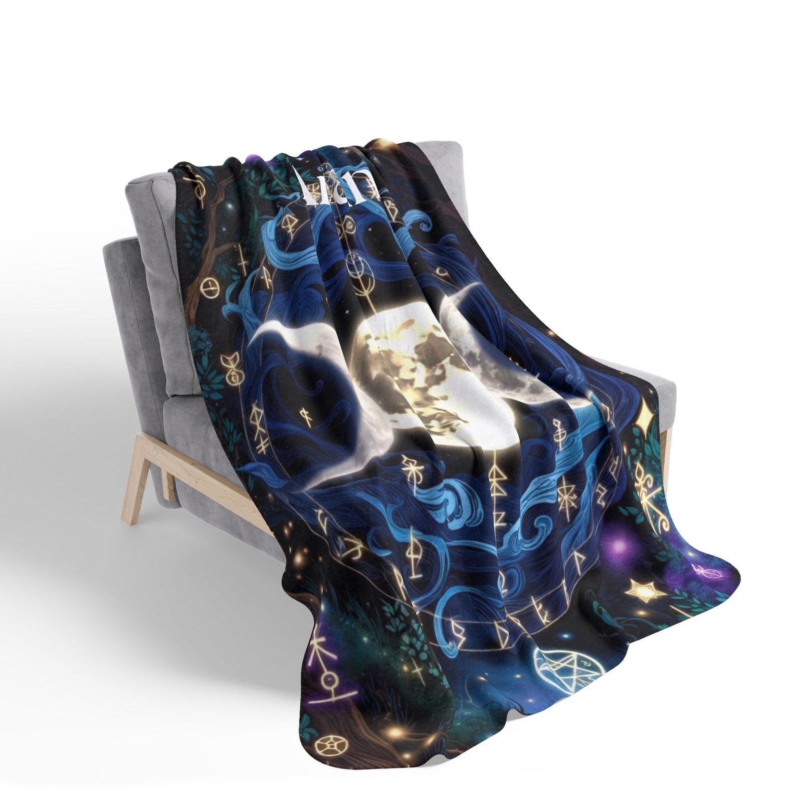 Whispering Arcane Moon Triple Goddess Fleece Sherpa Blanket - Image 18