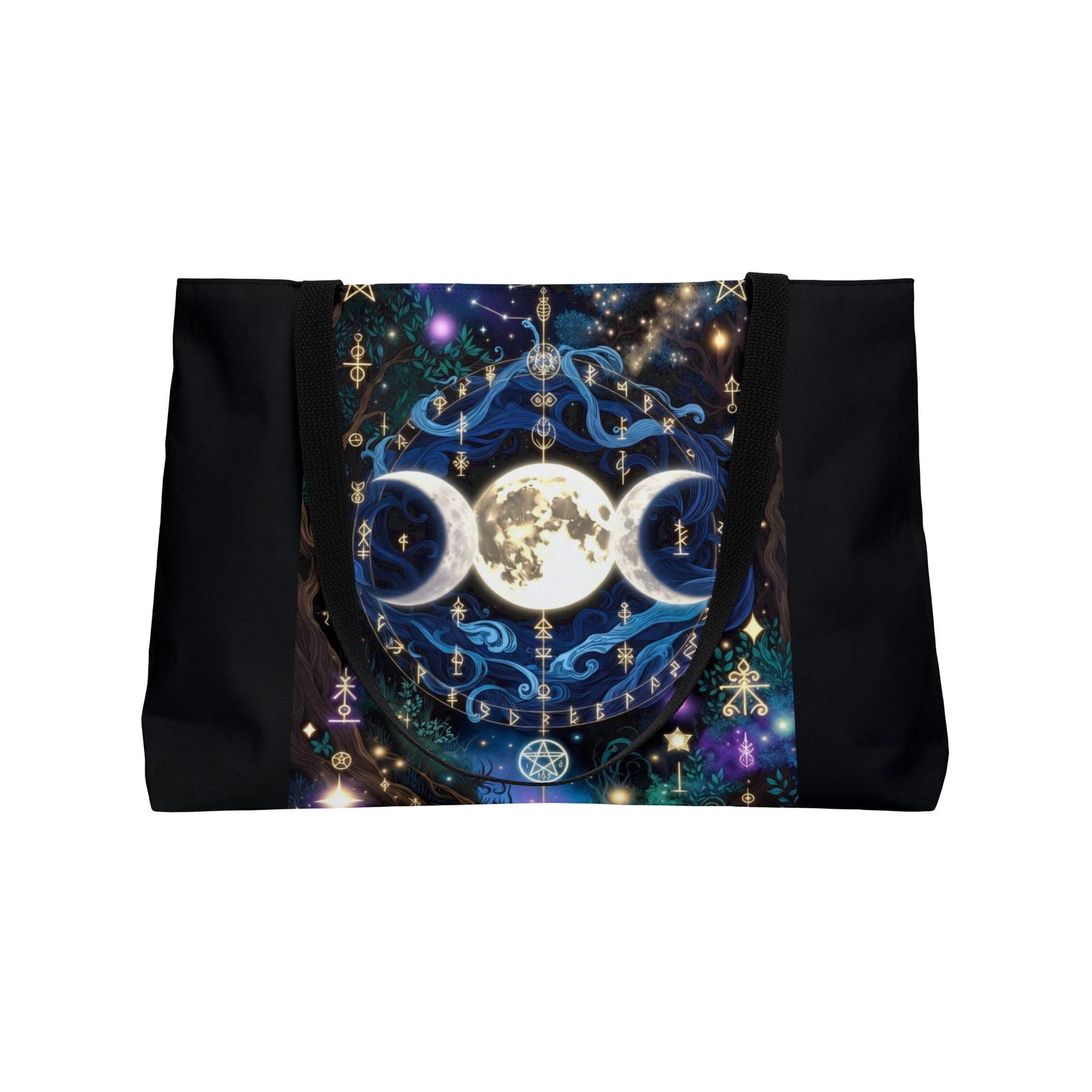 Triple Moon Tote Bag — Mystical Celestial Weekender Tote - Image 4