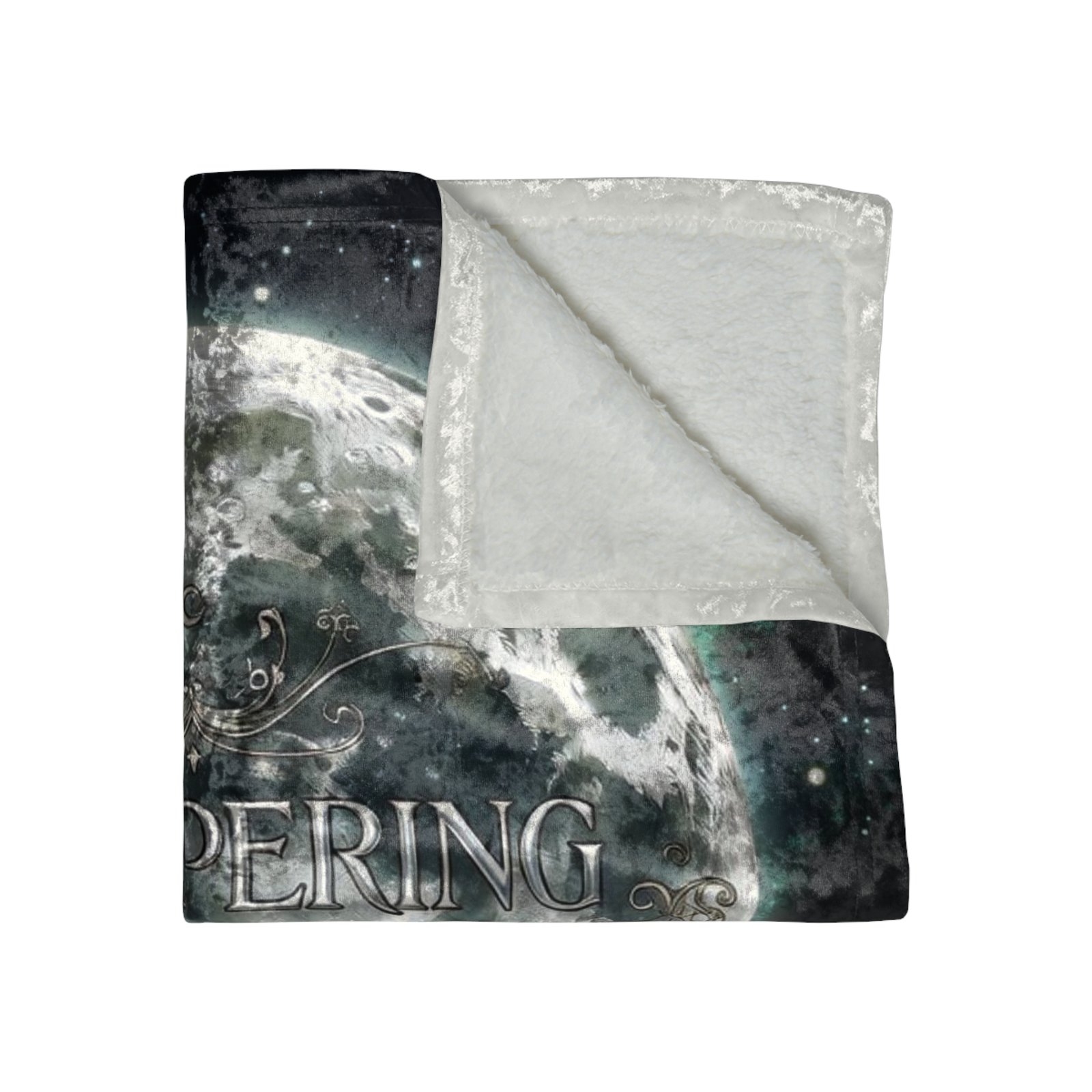 Crushed Velvet Blanket — Whispering Arcane Moon Gothic Throw for Mystical Home Décor - Image 3