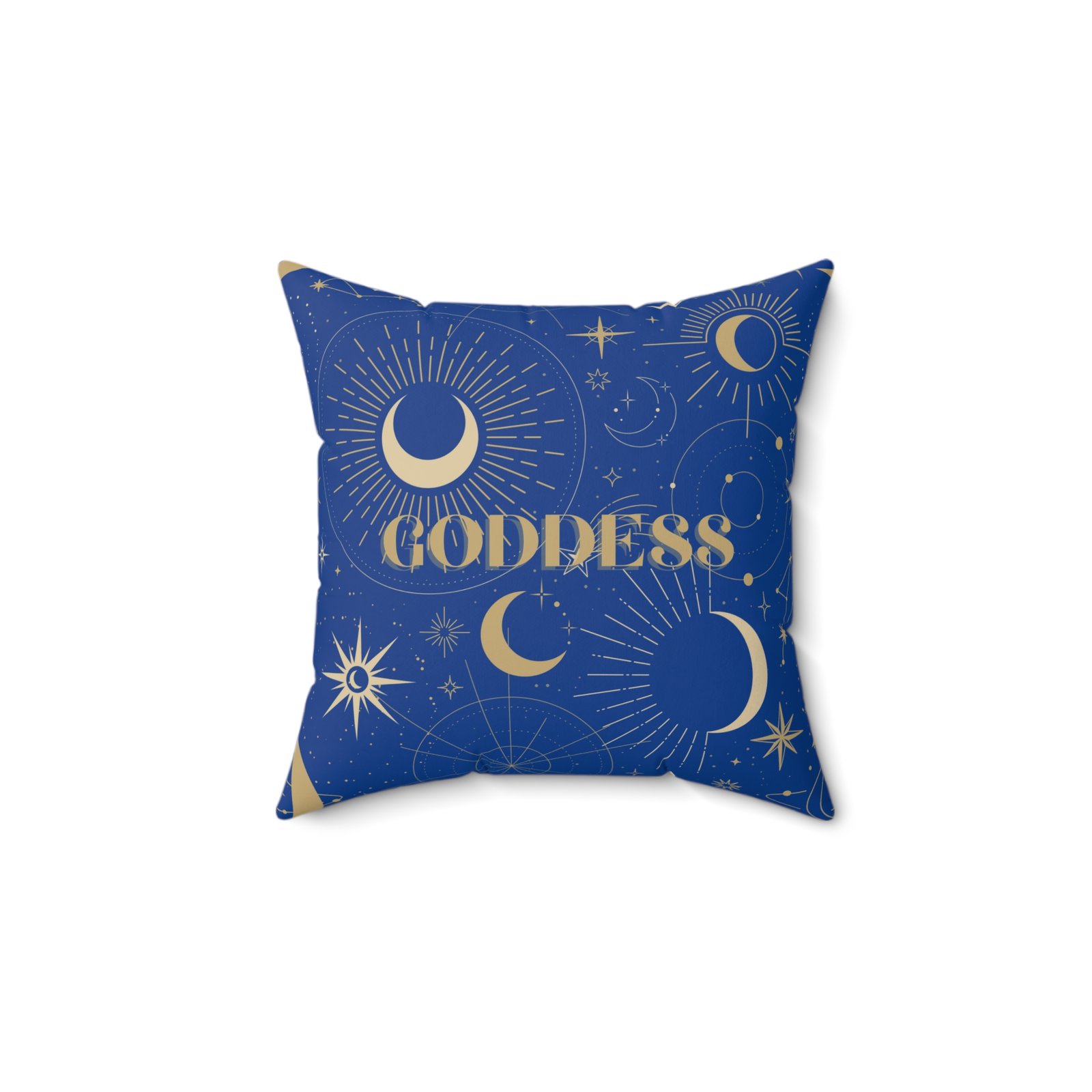 GODDESS in Dark Blue Spun Polyester Square Pillow - Image 2