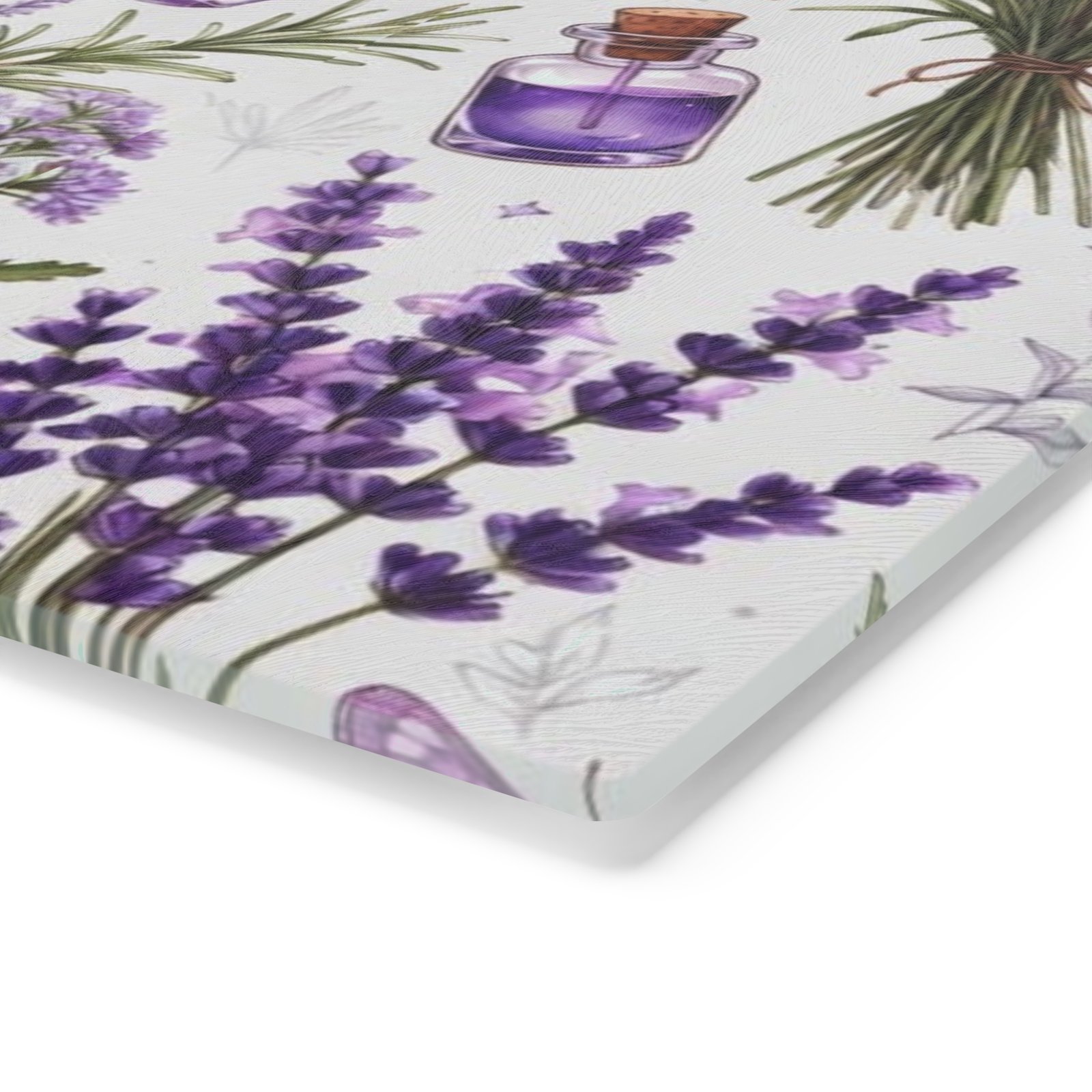 Lavender Herbal Apothecary Cutting Board — Lavender, Botanicals & Potion Bottle Kitchen Decor - Image 4