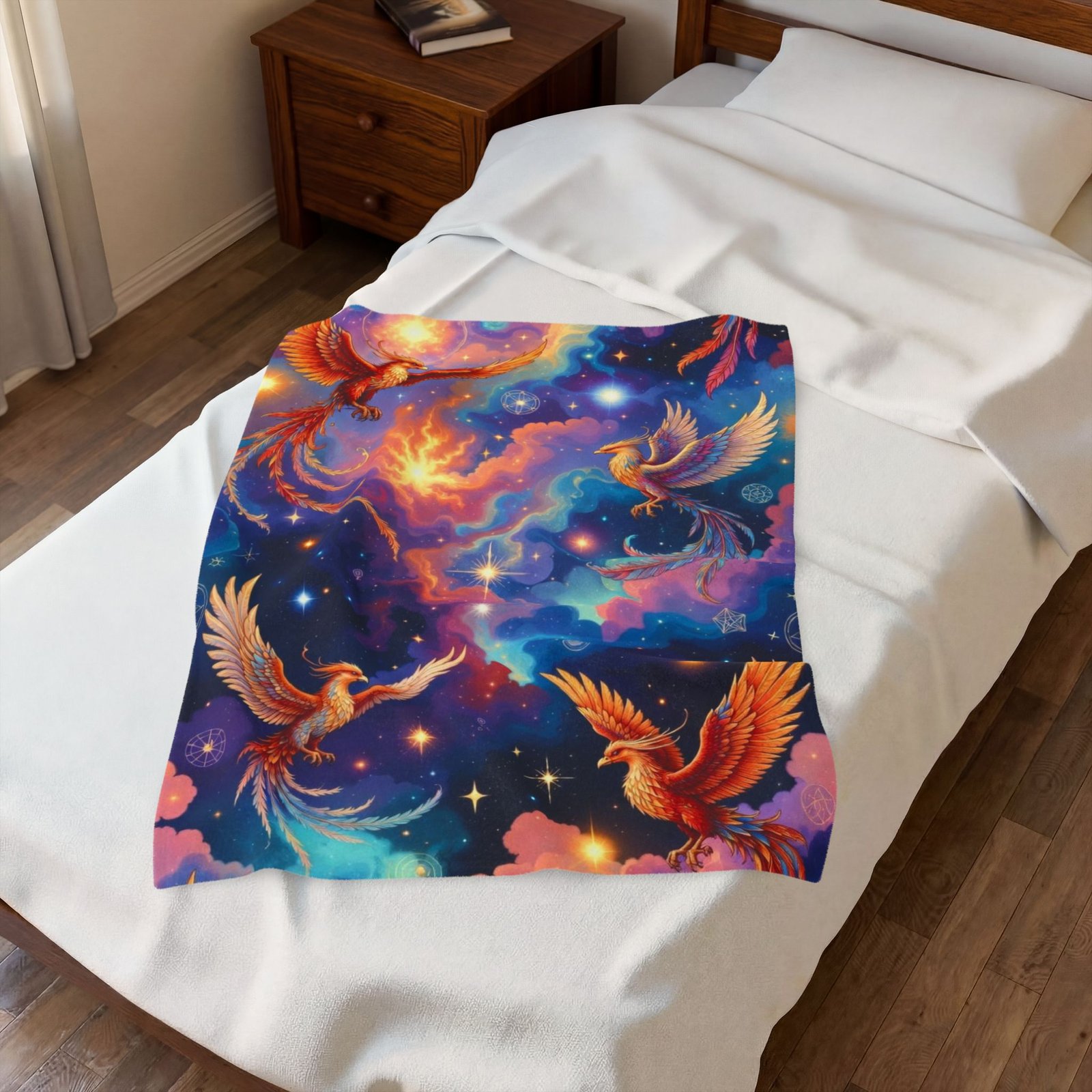 Phoenix Galaxy Velveteen Plush Blanket — Soft Cozy Starry Throw - Image 11