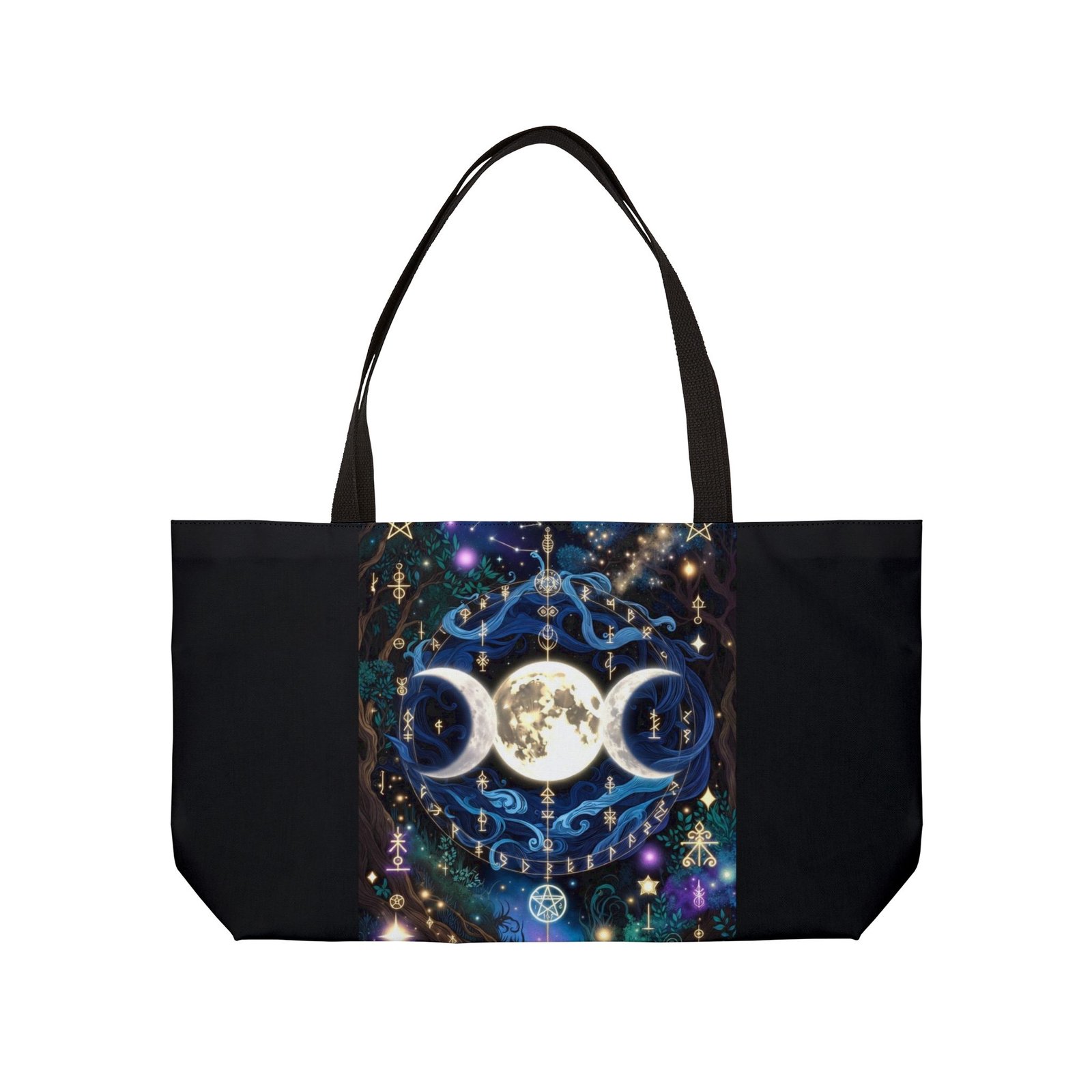 Triple Moon Tote Bag — Mystical Celestial Weekender Tote - Image 2