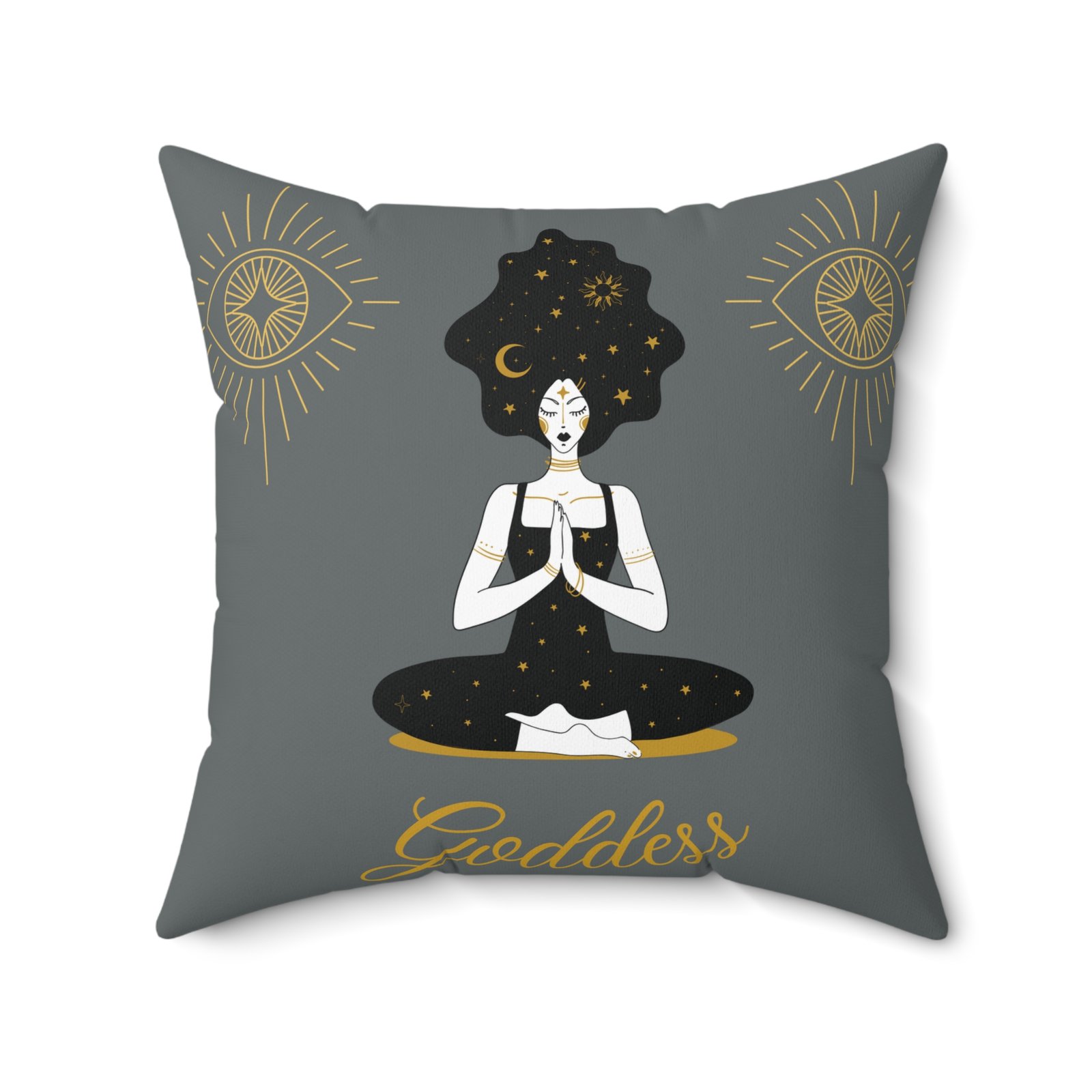 DH GODDESS in Grey Spun Polyester Square Pillow - Image 10
