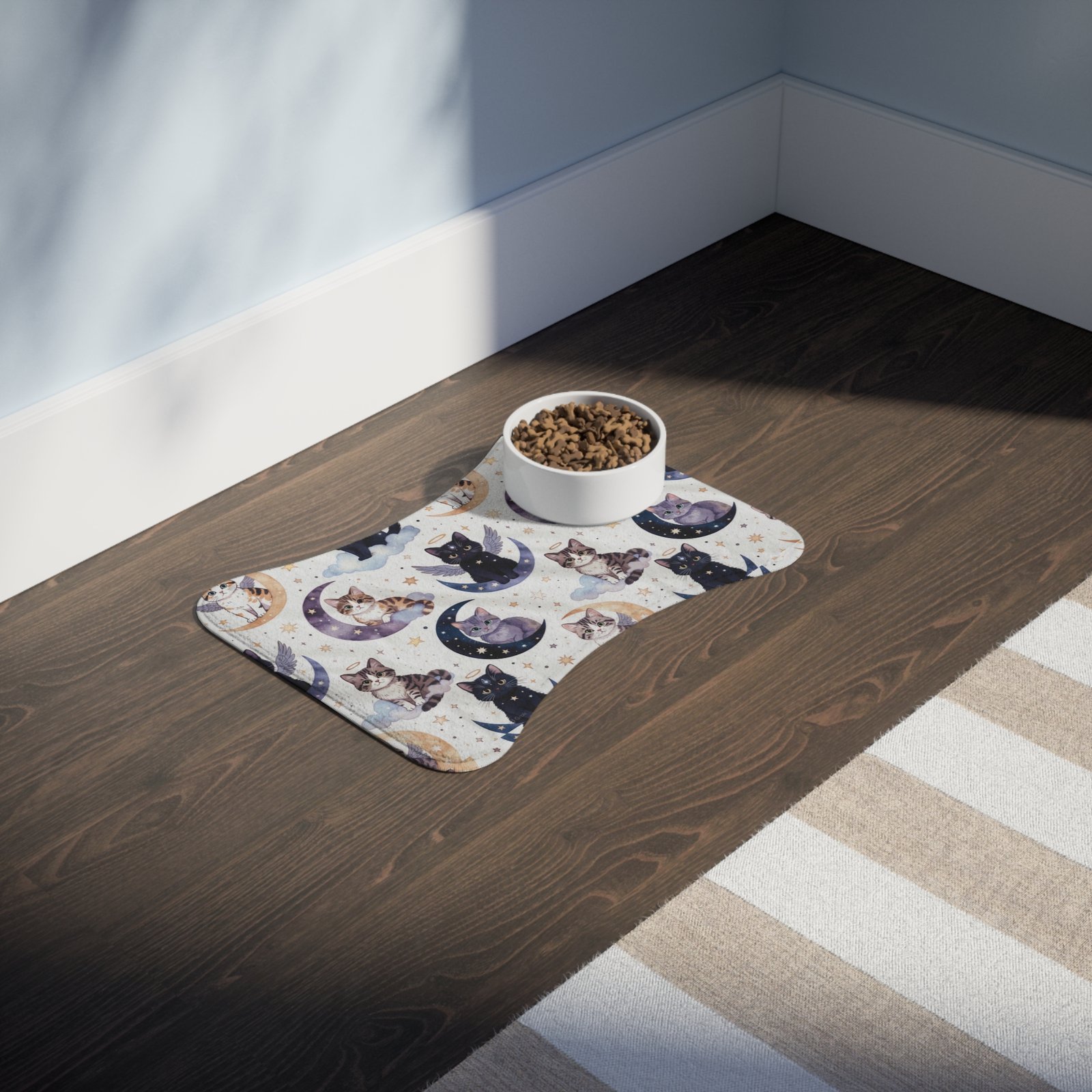 Celestial Cats Pet Feeding Mat — Waterproof Non-Slip Bowl Placemat - Image 3