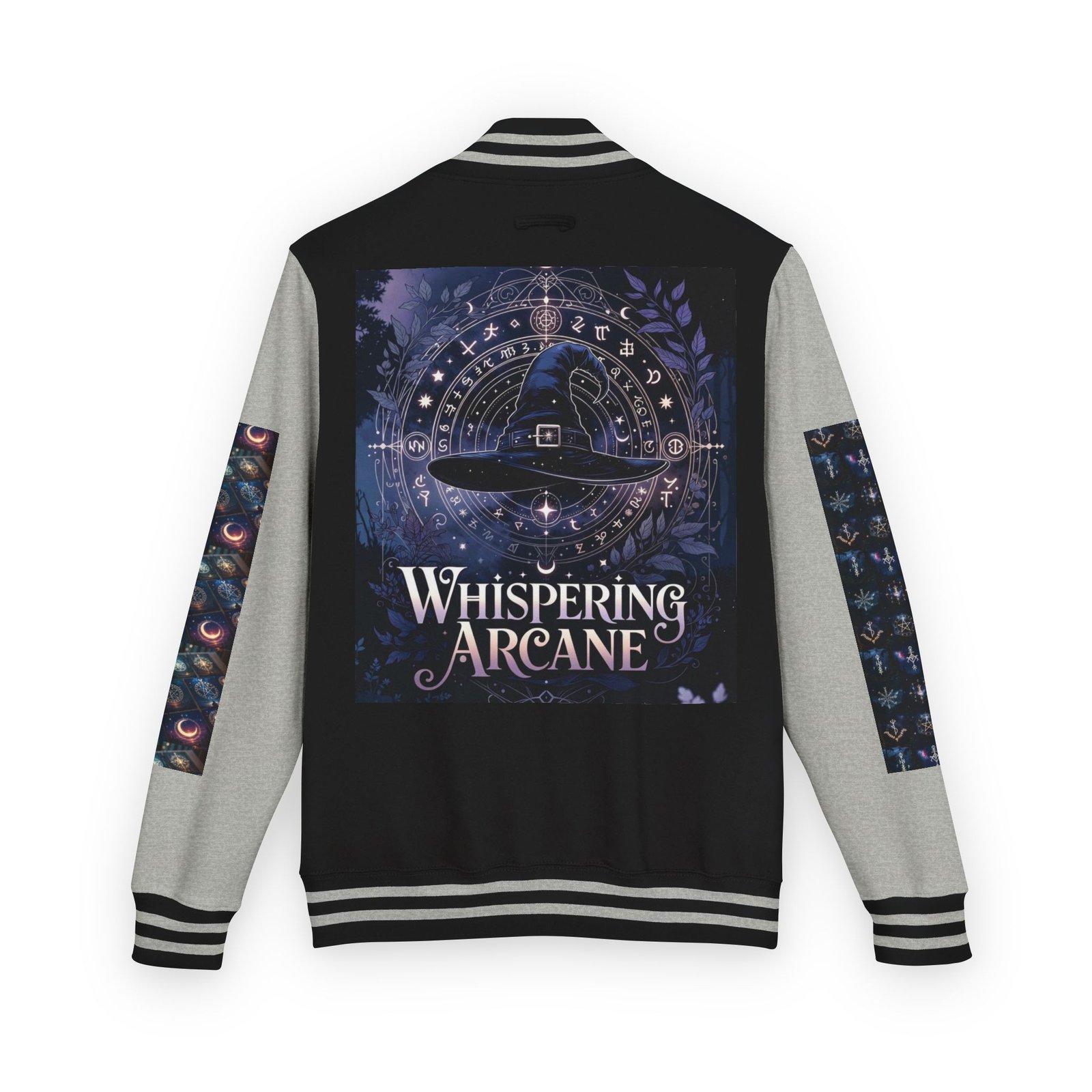 Letterman Jacket — Whispering Arcane Graphic Varsity Jacket Unisex - Image 3