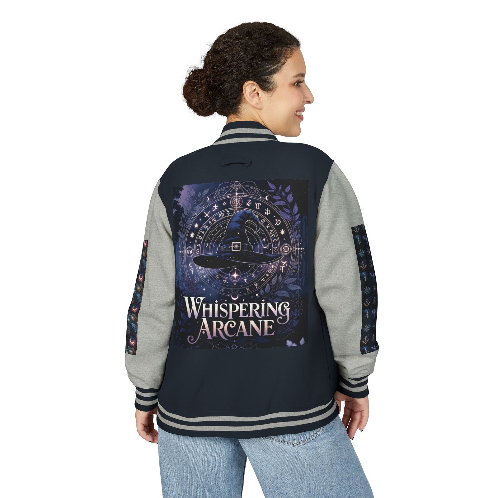 Letterman Jacket — Whispering Arcane Graphic Varsity Jacket Unisex - Image 28