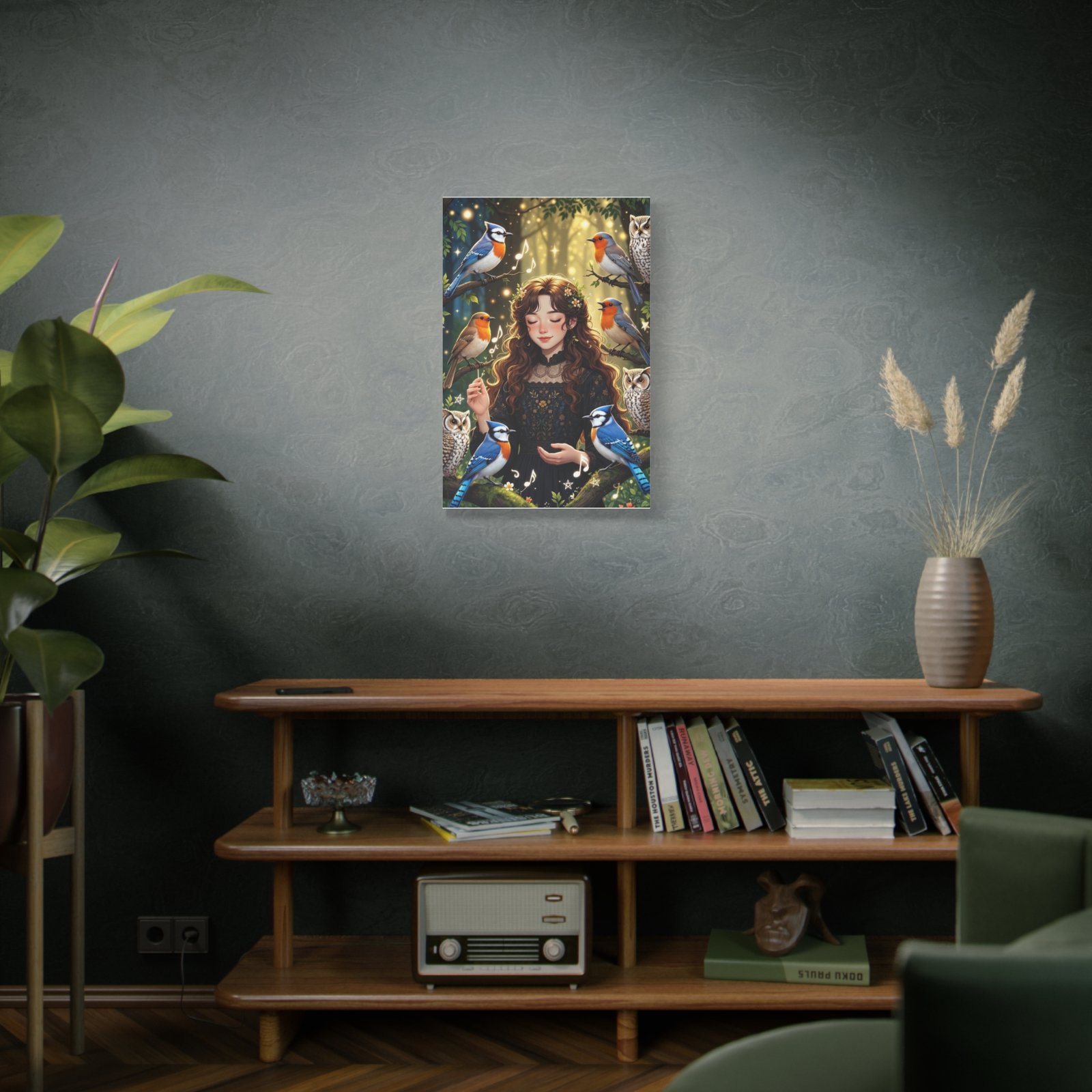 Enchanted Songbird Girl Matte Canvas Wall Art - Image 32