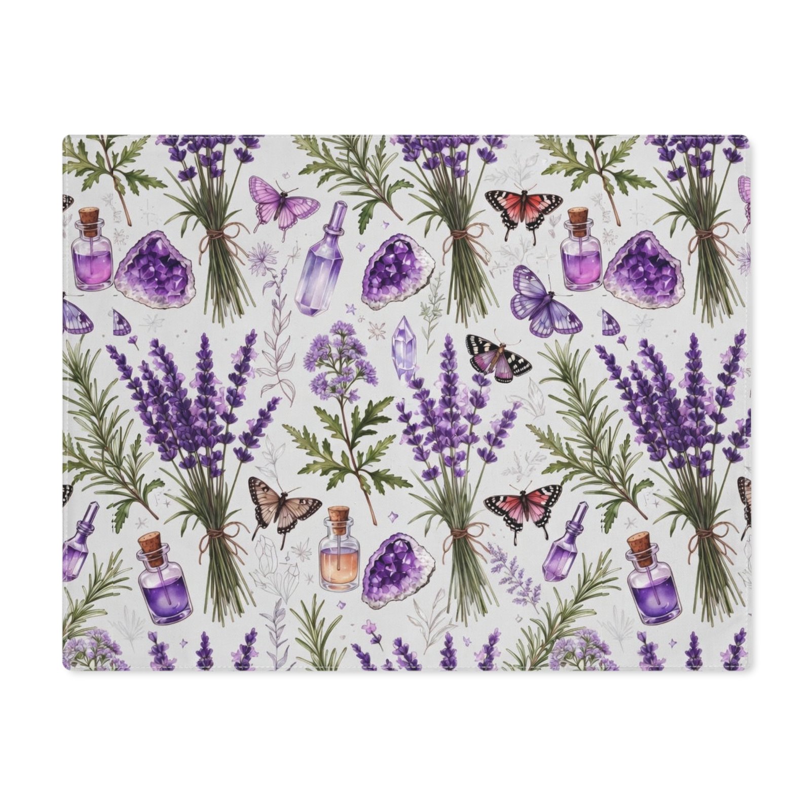 Lavender Botanicals Placemat — Purple Herb & Butterfly Table Decor - Image 2