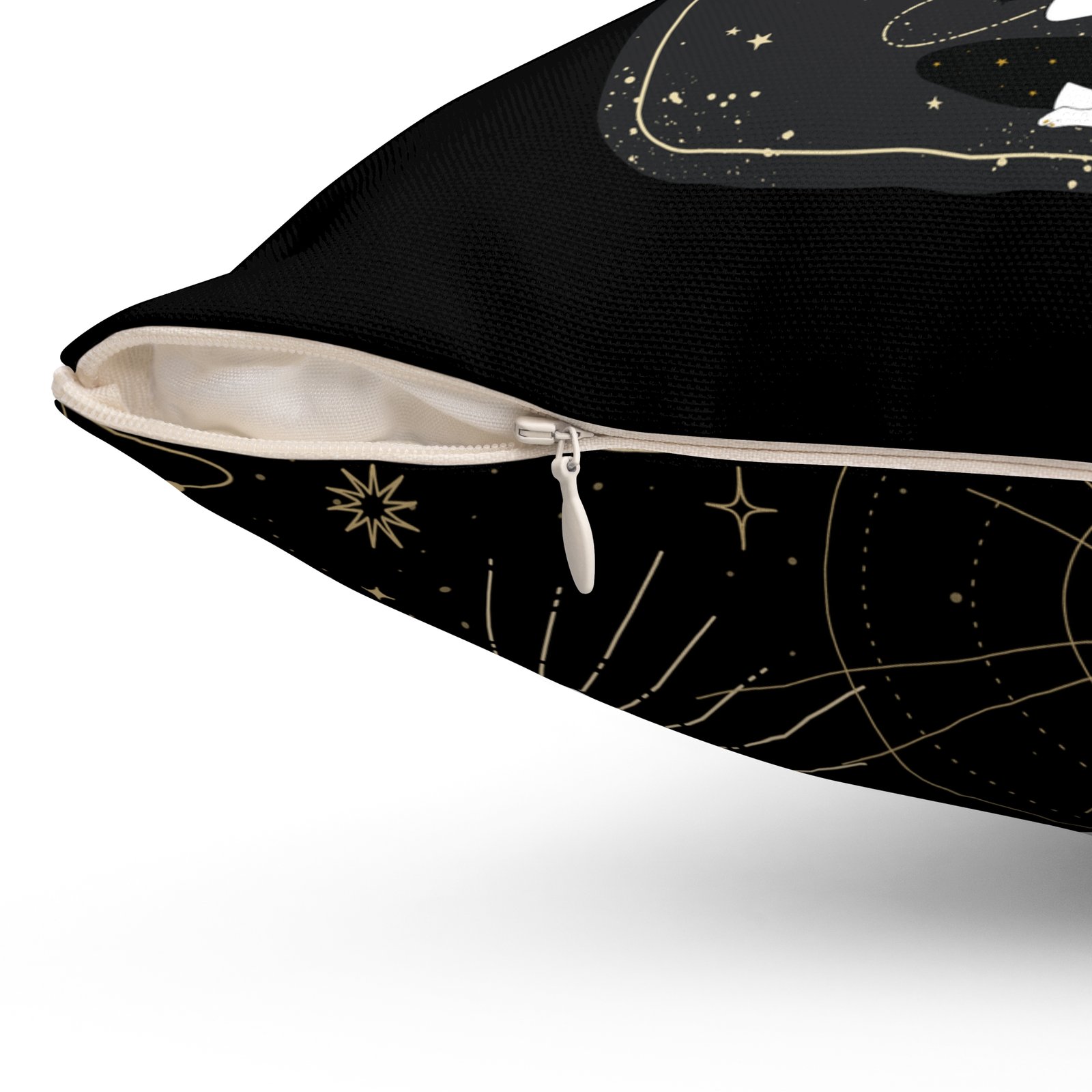 SUN GODDESS Tarot Card Black Spun Polyester Square Pillow - Image 3