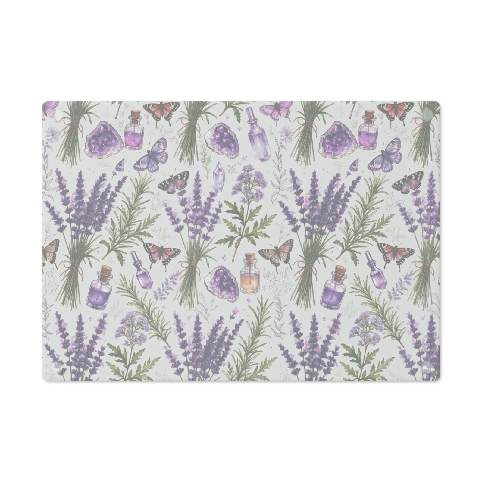 Lavender Herbal Apothecary Cutting Board — Lavender, Botanicals & Potion Bottle Kitchen Decor - Image 6