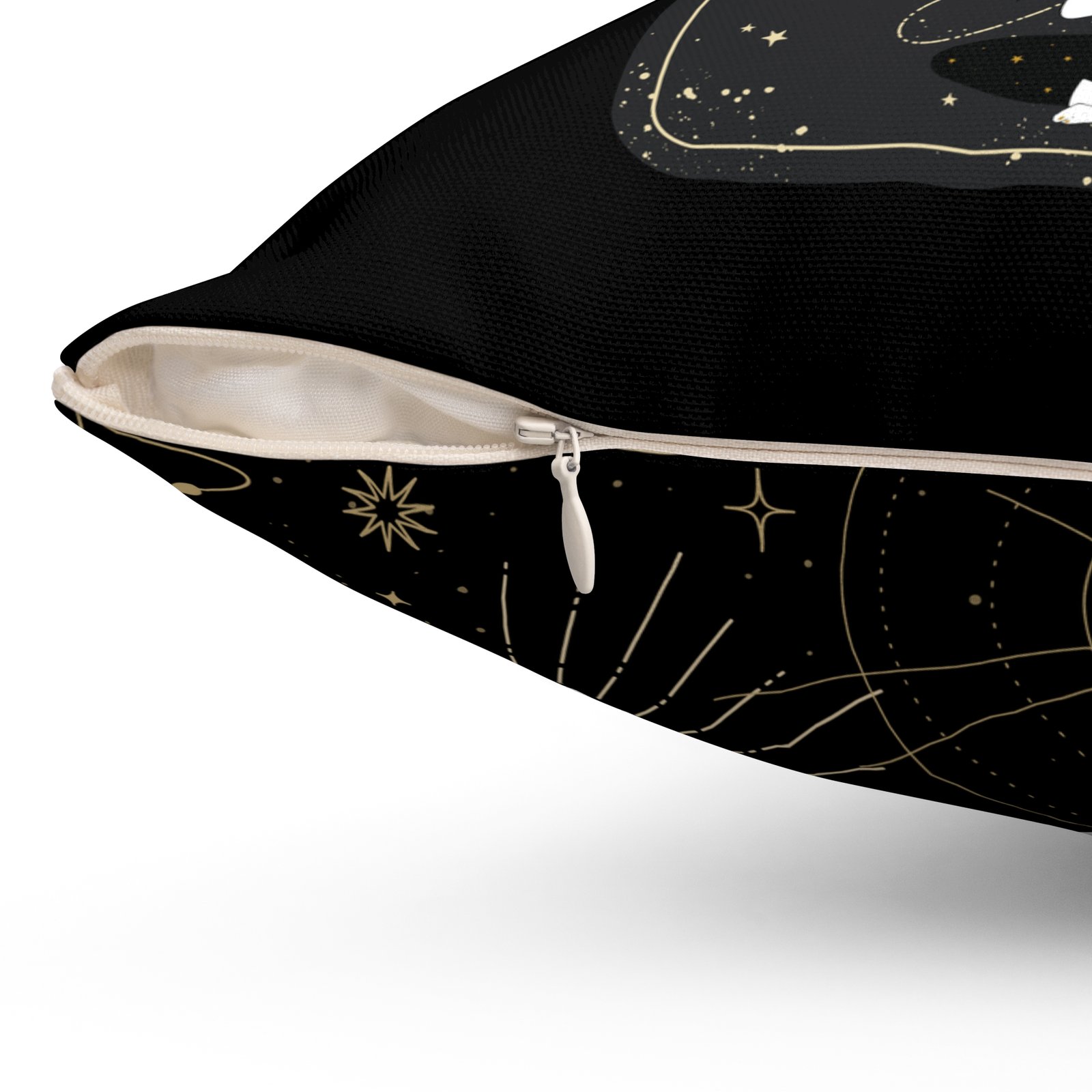 SUN GODDESS Tarot Card Black Spun Polyester Square Pillow - Image 6