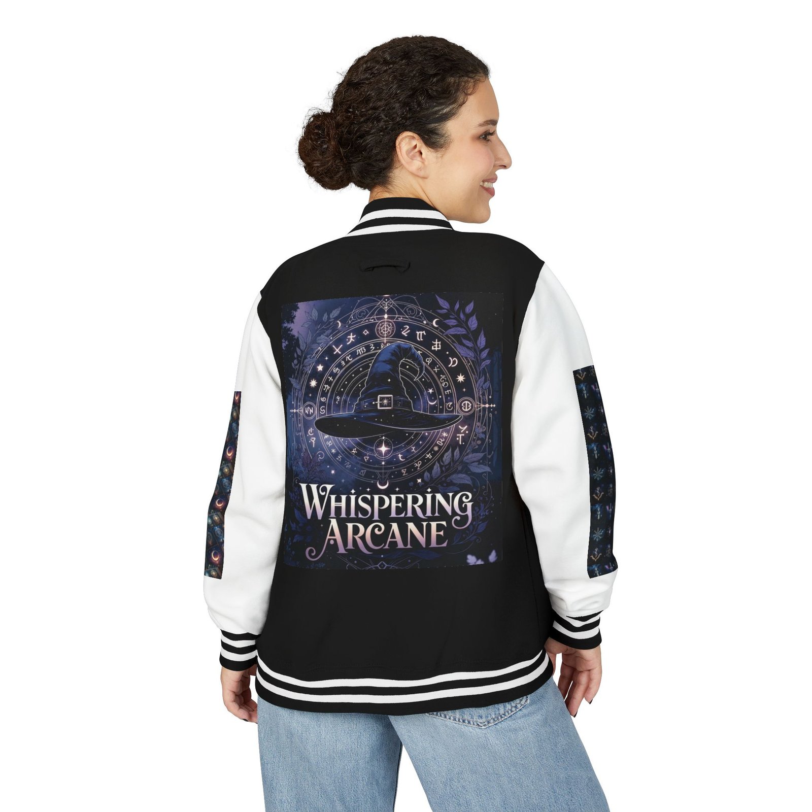 Letterman Jacket — Whispering Arcane Graphic Varsity Jacket Unisex - Image 16