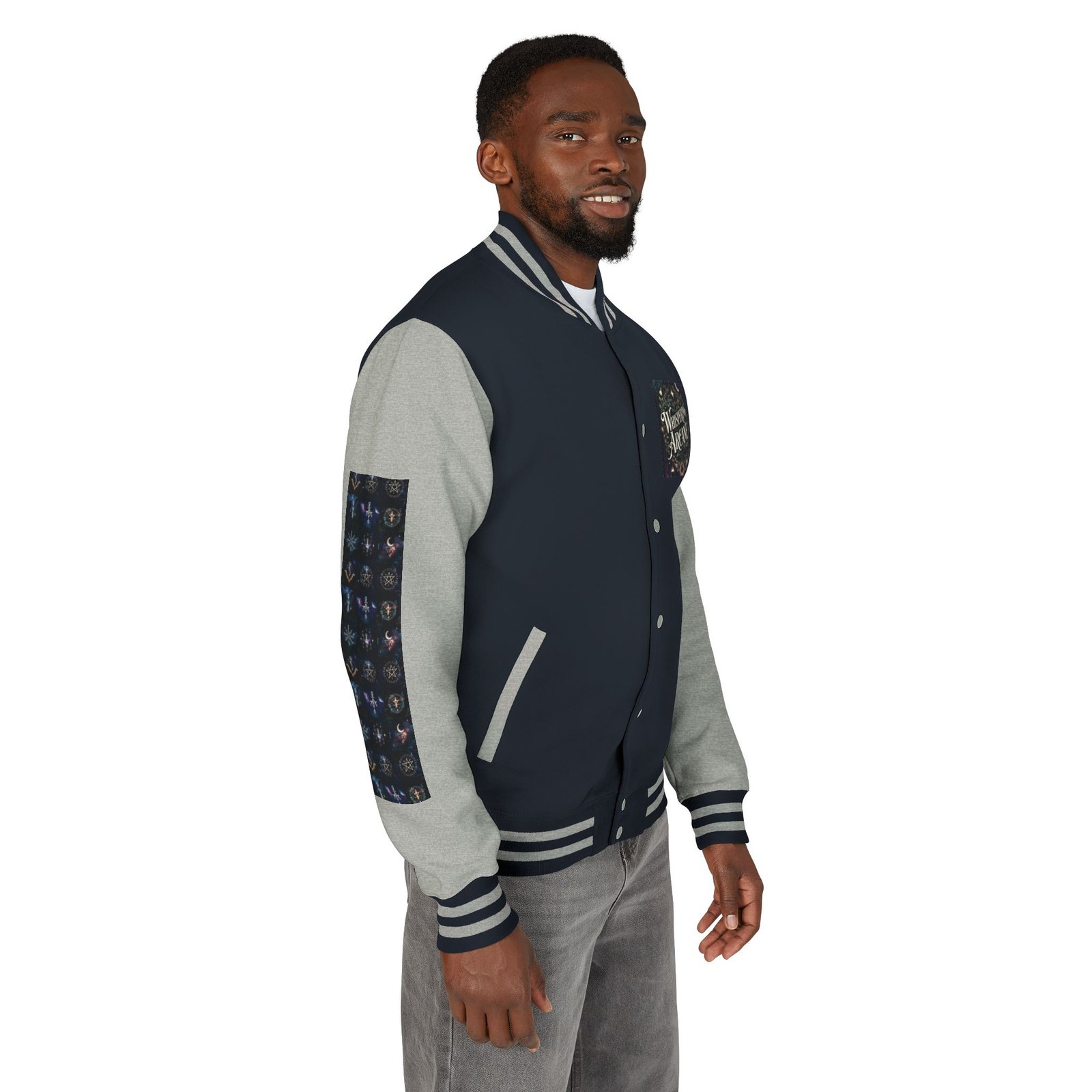 Letterman Jacket — Whispering Arcane Graphic Varsity Jacket Unisex - Image 30