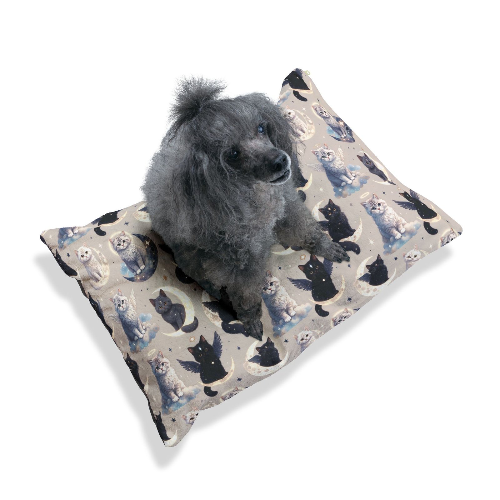 Celestial Cats Pet Bed — Cozy Moon & Stars Cat Print Cushion - Image 6