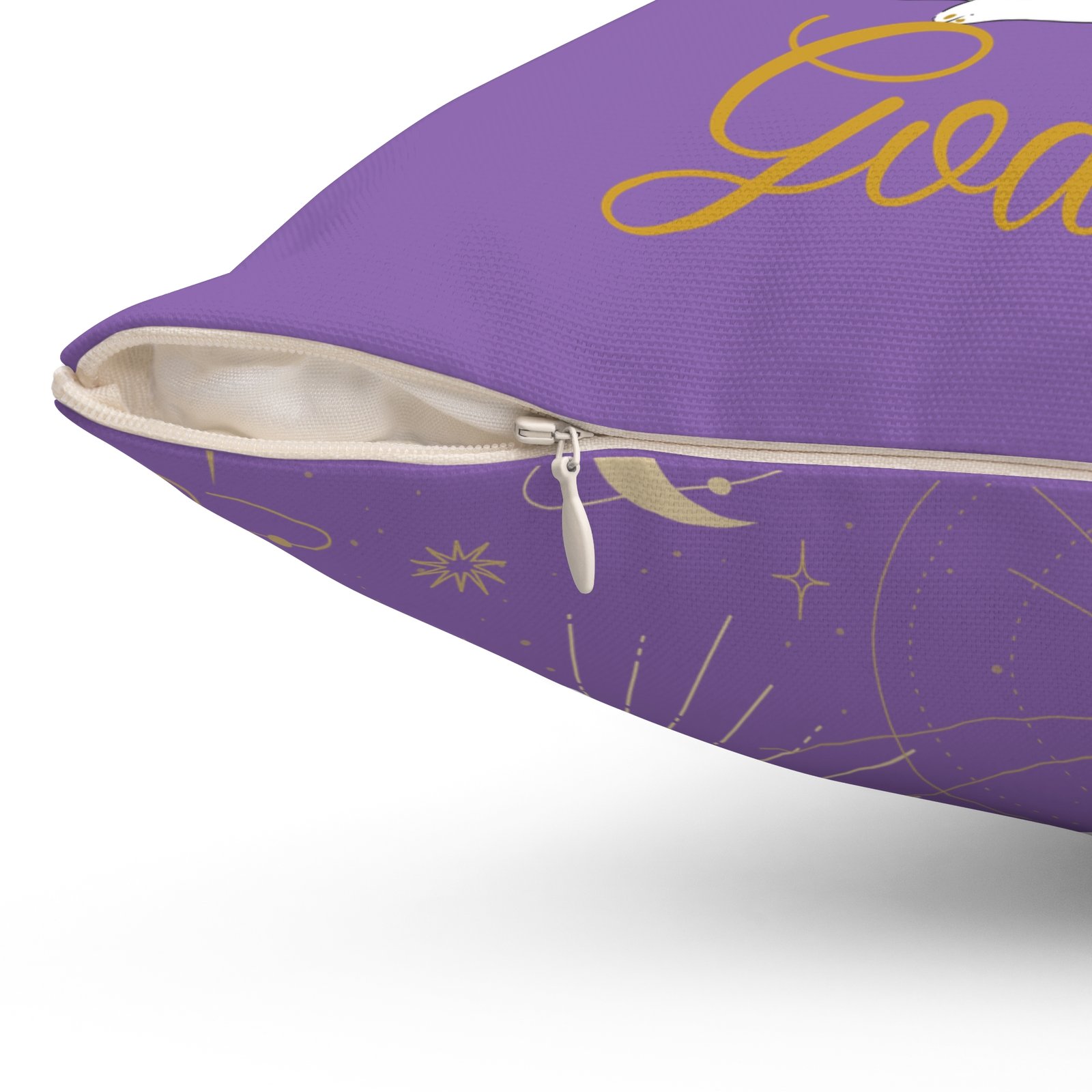 GODDESS in Light Purple Lavender Spun Polyester Square Pillow - Image 9
