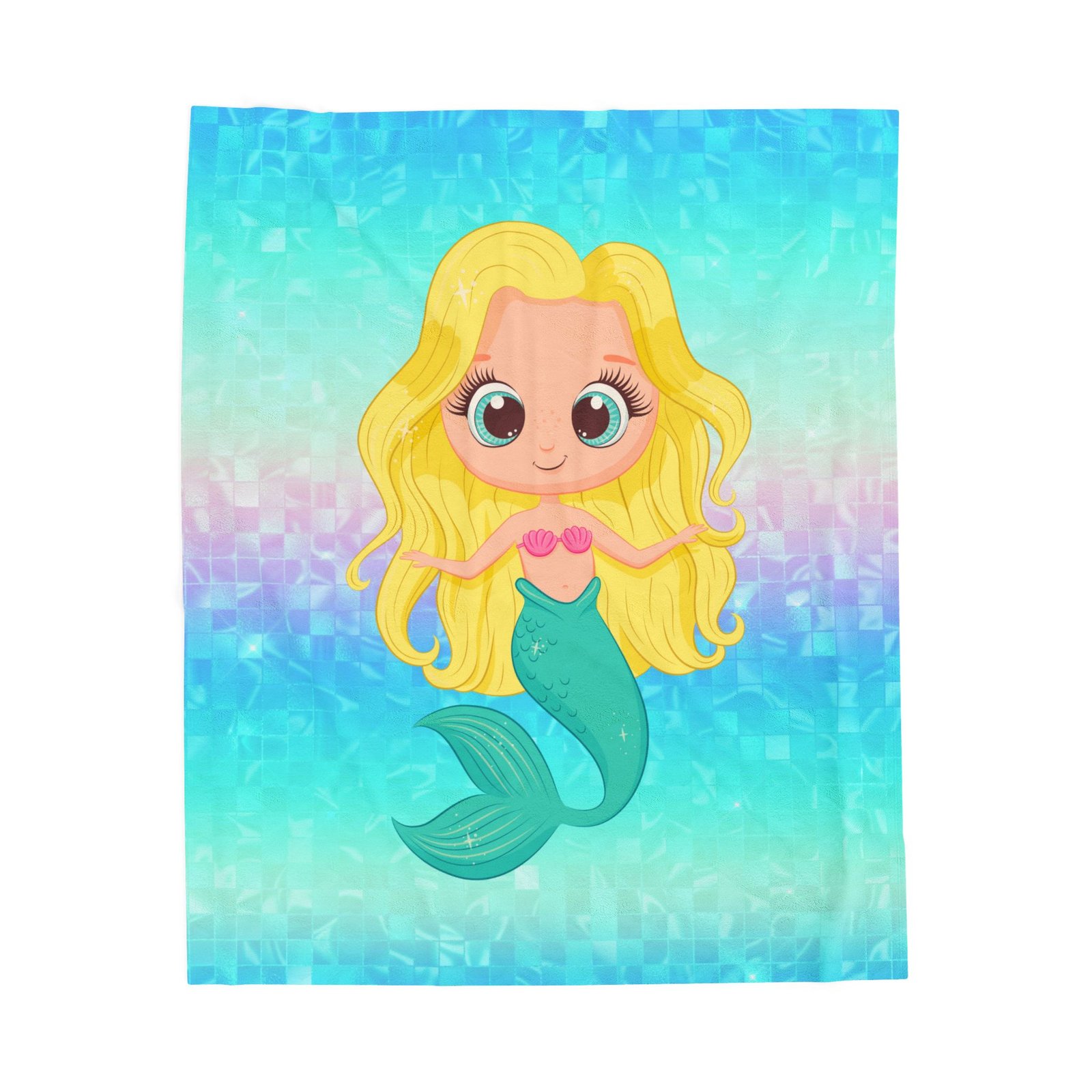 Yellow Mermaid Velveteen Plush Blanket - Image 5