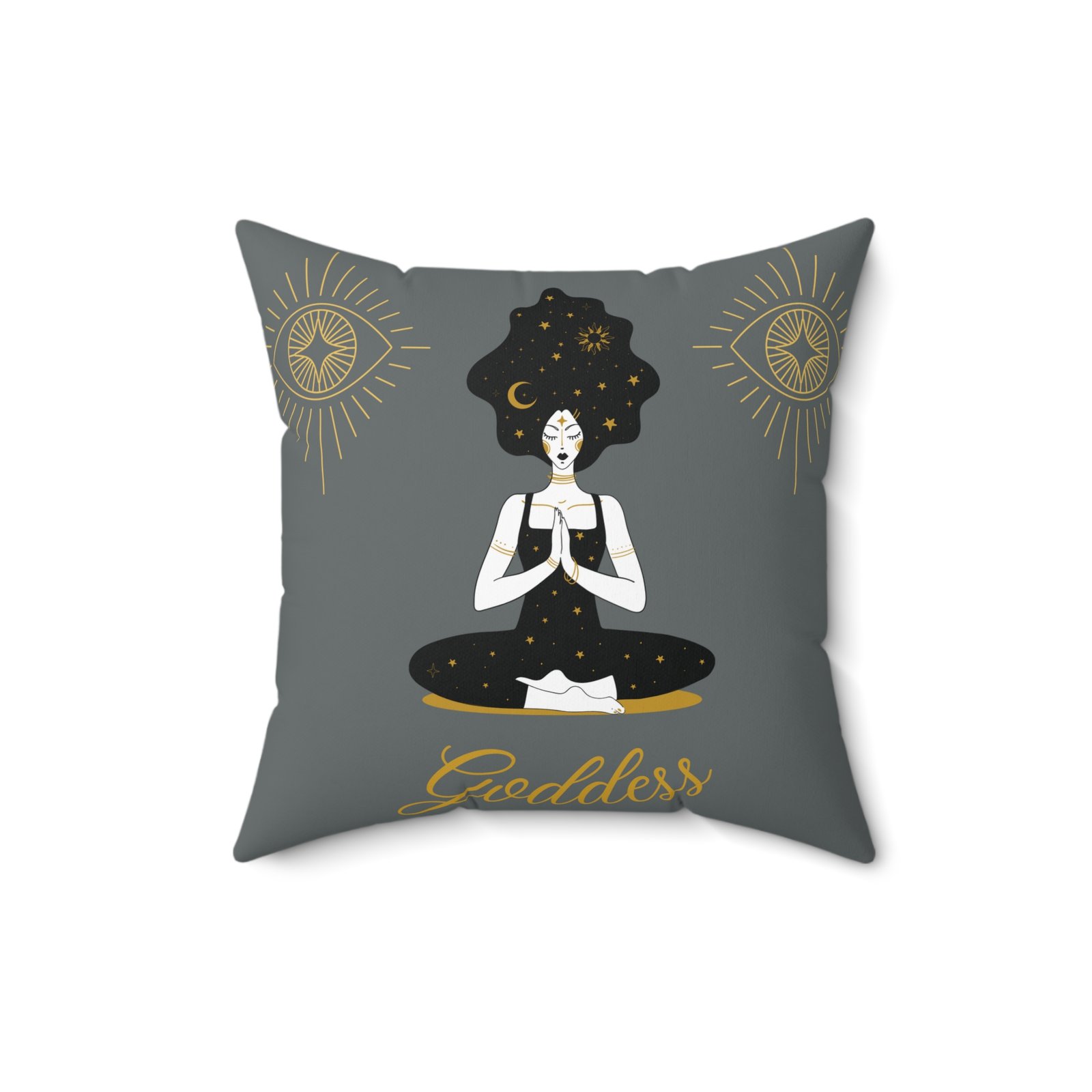 DH GODDESS in Grey Spun Polyester Square Pillow - Image 4