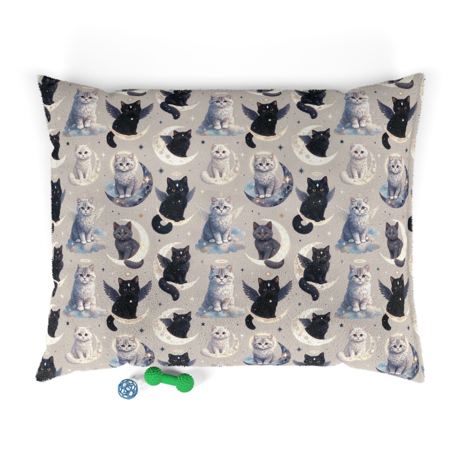 Celestial Cats Pet Bed — Cozy Moon & Stars Cat Print Cushion - Image 2