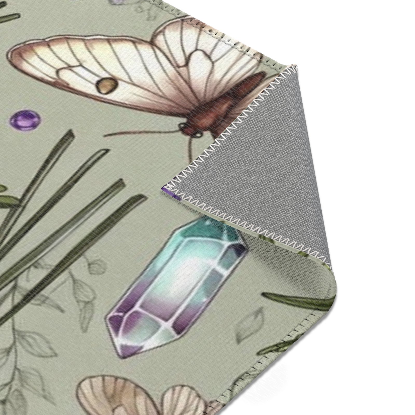 Lavender Apothecary Area Rug — Botanical Herbs, Moths & Crystal Potion Design - Image 8