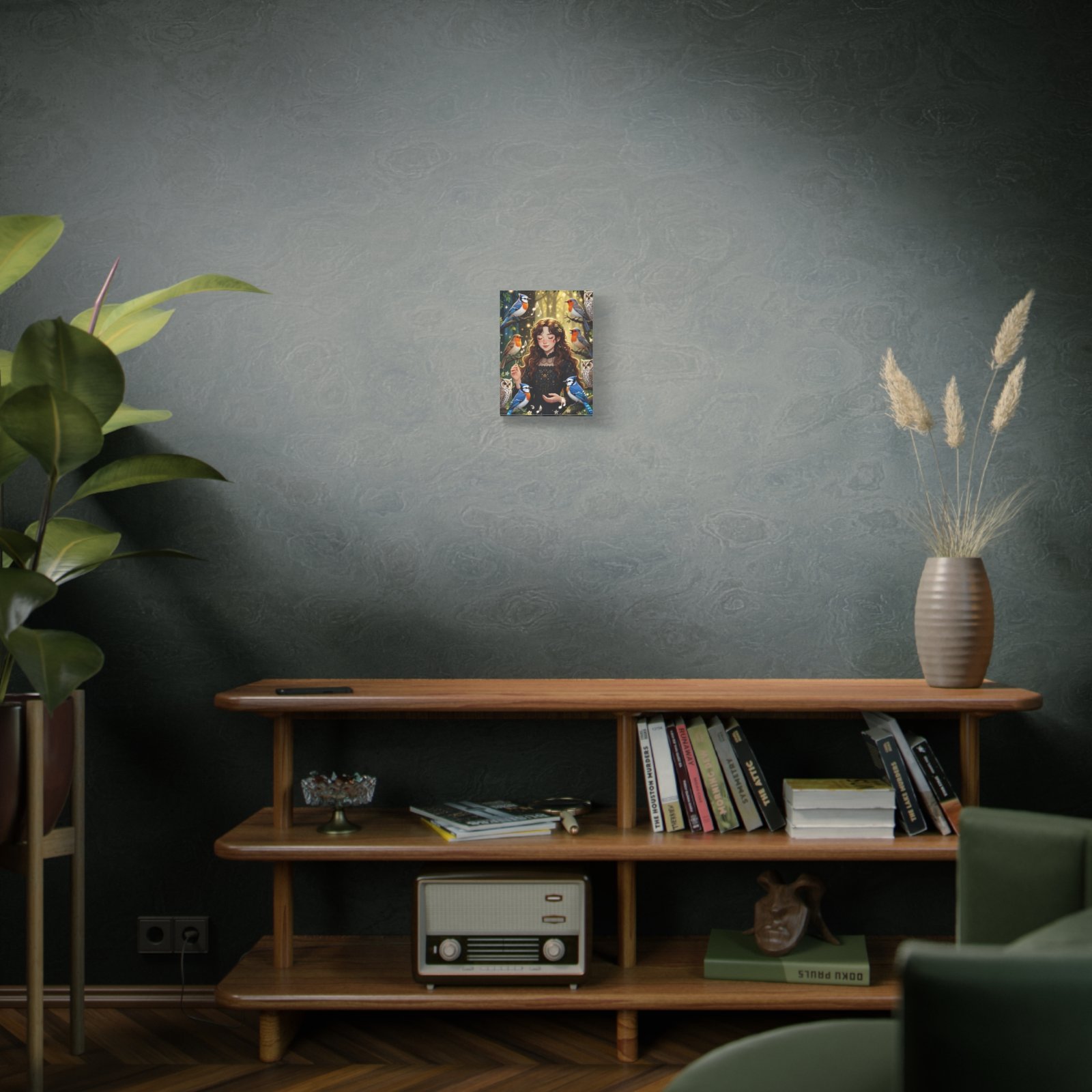 Enchanted Songbird Girl Matte Canvas Wall Art - Image 8
