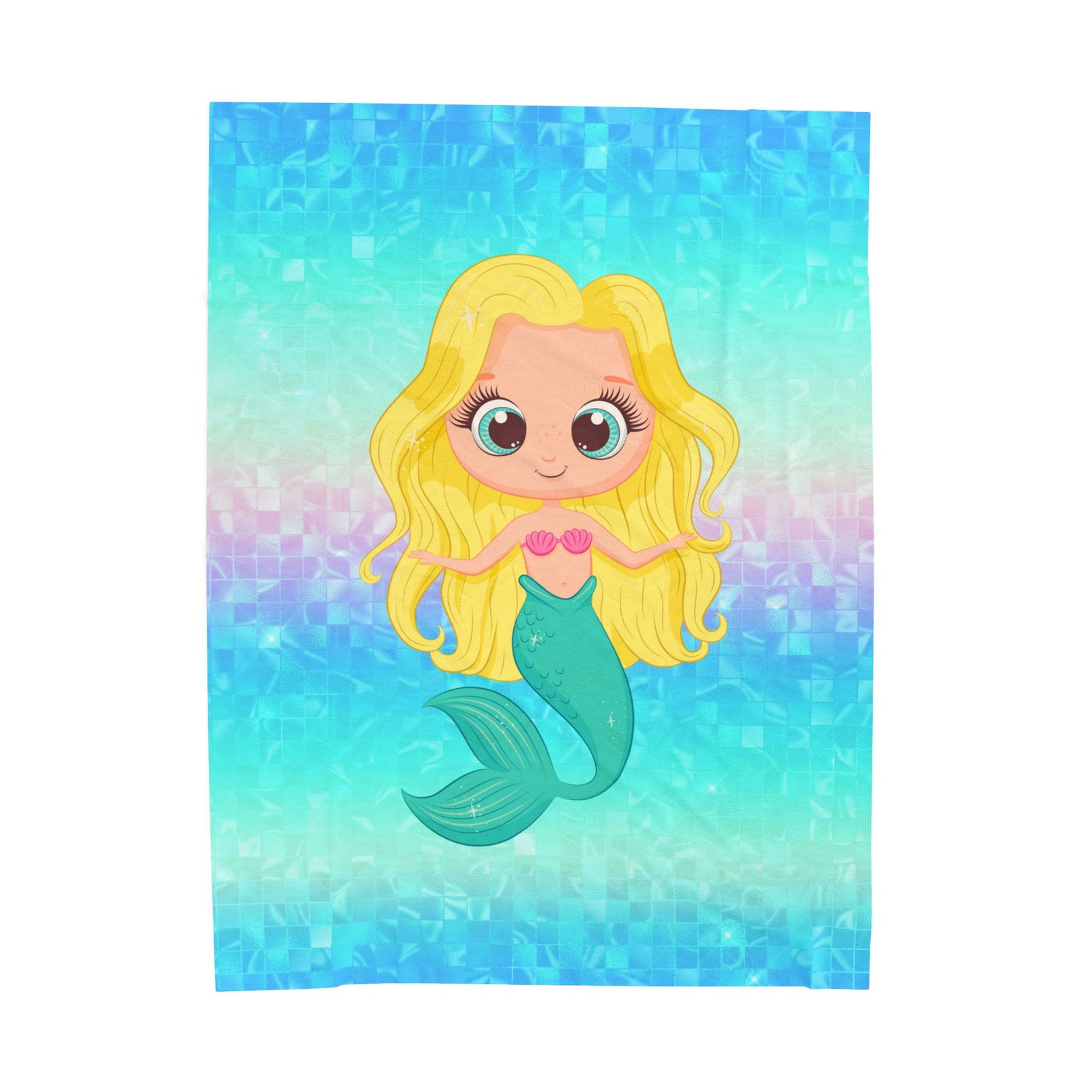 Yellow Mermaid Velveteen Plush Blanket - Image 9