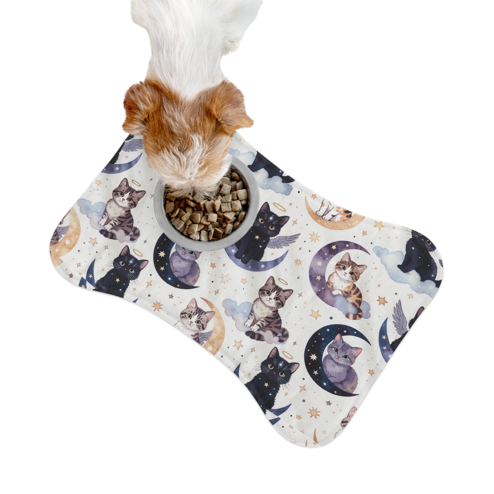 Celestial Cats Pet Feeding Mat — Waterproof Non-Slip Bowl Placemat - Image 2