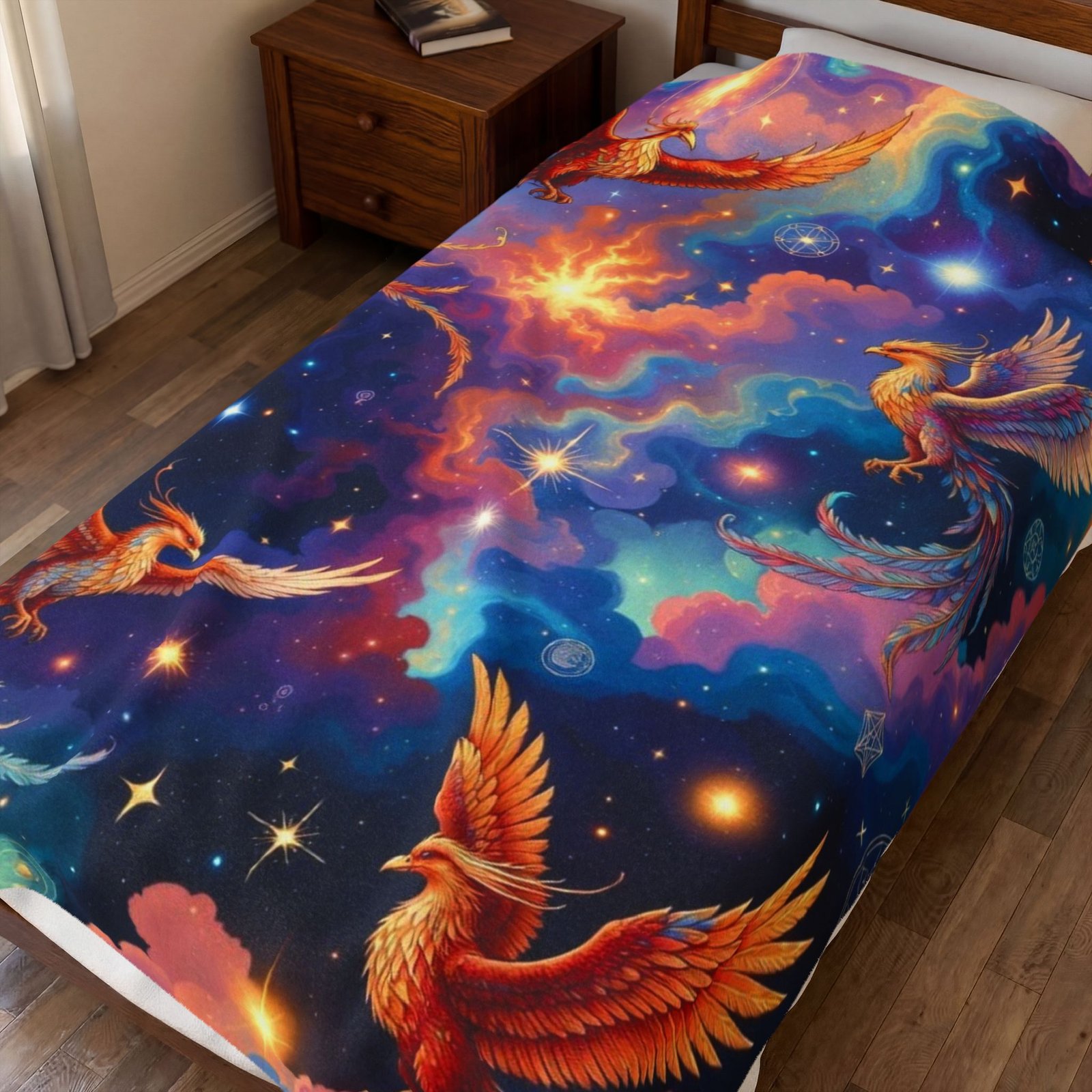 Phoenix Galaxy Velveteen Plush Blanket — Soft Cozy Starry Throw - Image 7