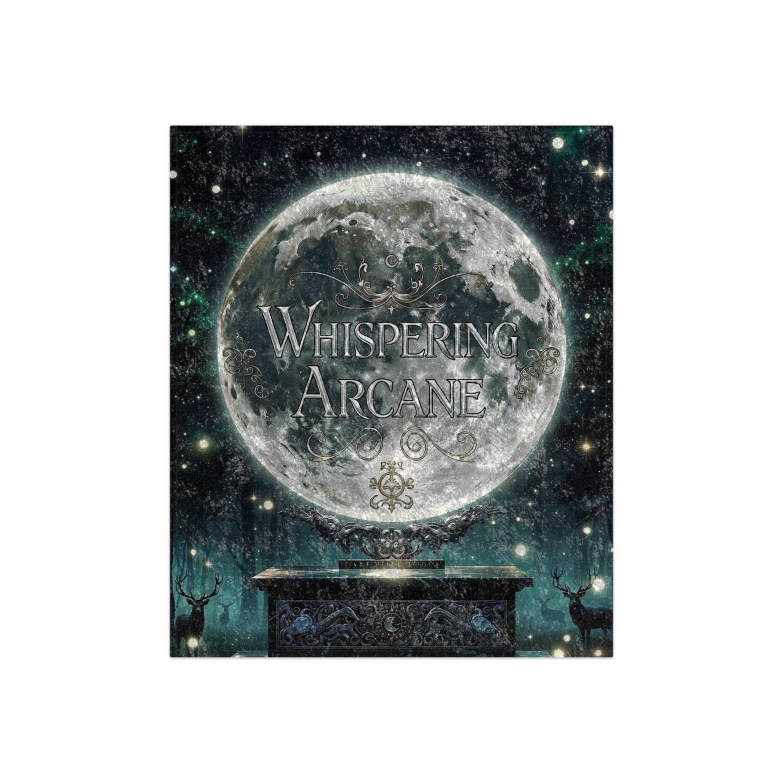 Crushed Velvet Blanket — Whispering Arcane Moon Gothic Throw for Mystical Home Décor