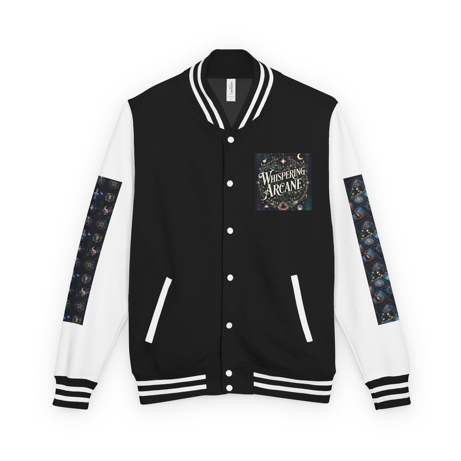 Letterman Jacket — Whispering Arcane Graphic Varsity Jacket Unisex - Image 13