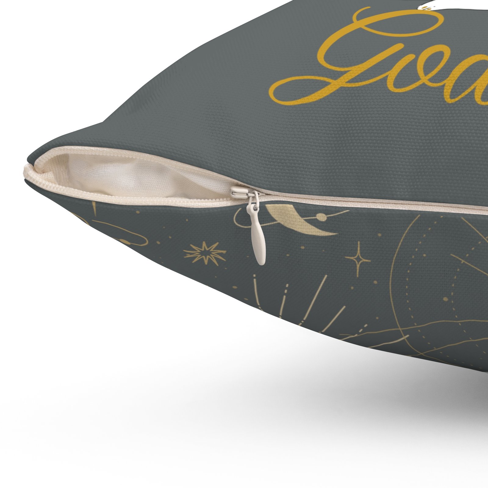 GODDESS in Grey Spun Polyester Square Pillow - Image 9