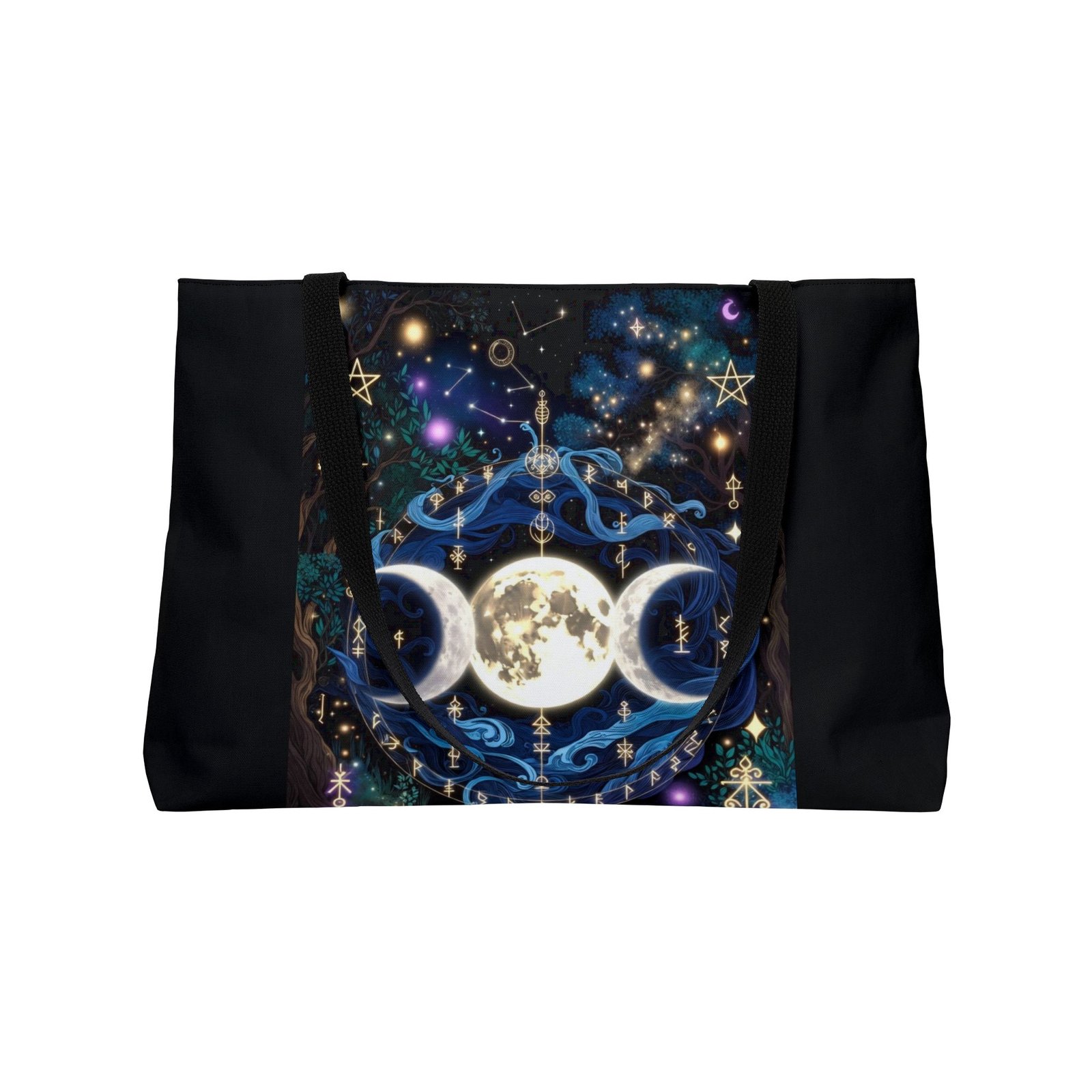 Triple Moon Tote Bag — Mystical Celestial Weekender Tote - Image 5
