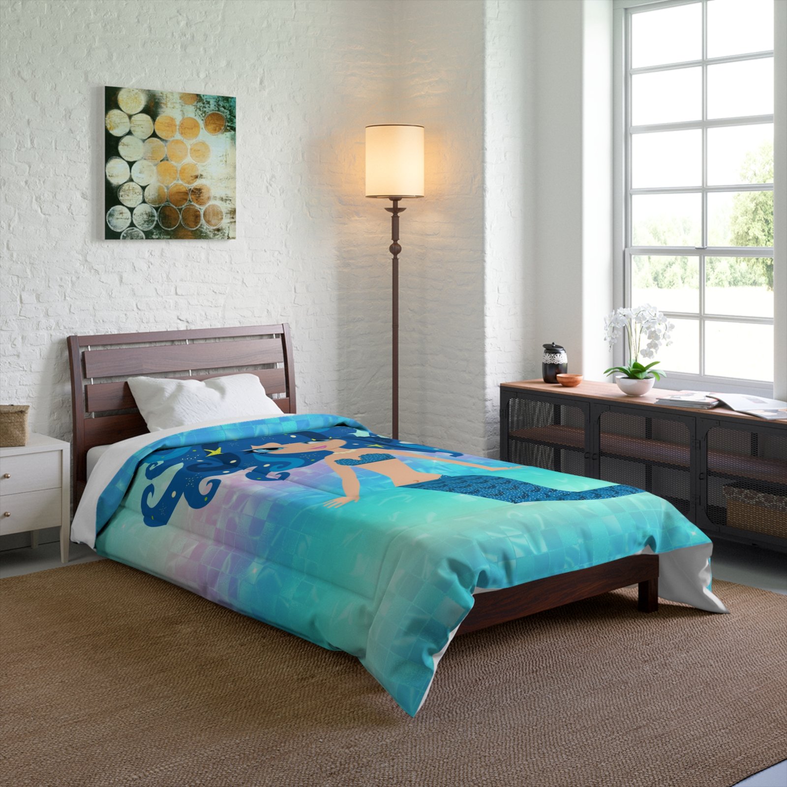 Mermaid Blue Hair Comforter - Image 4