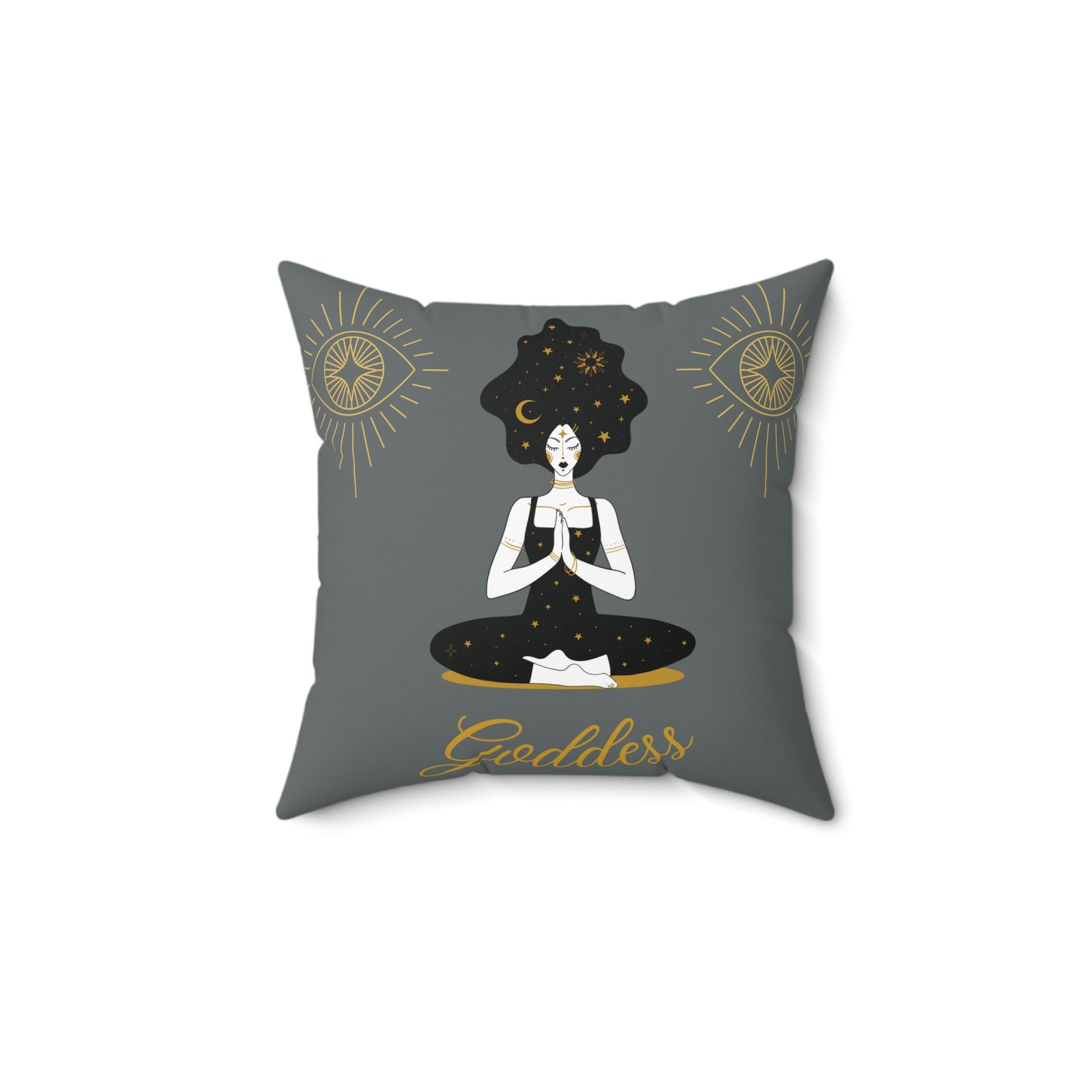 DH GODDESS in Grey Spun Polyester Square Pillow