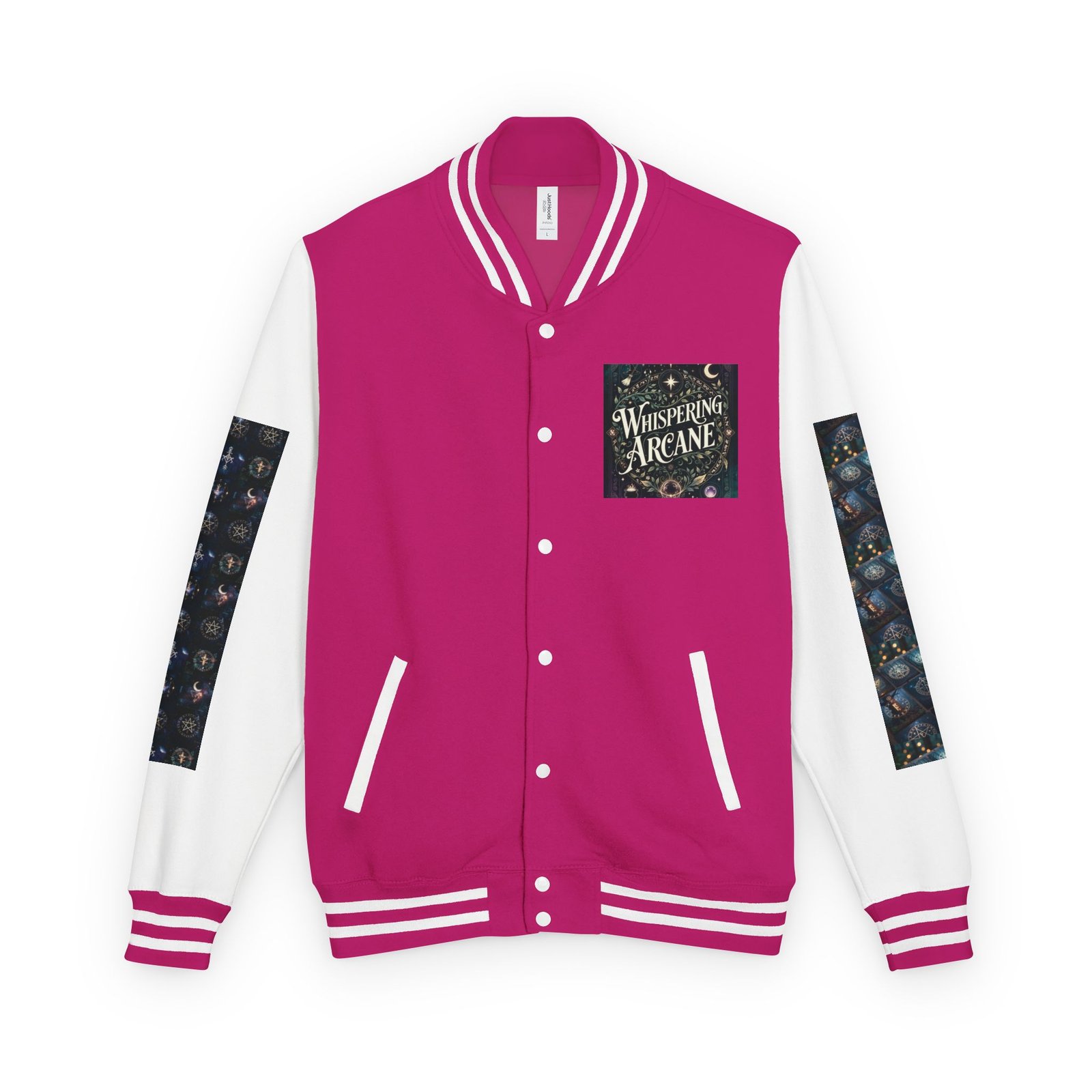 Letterman Jacket — Whispering Arcane Graphic Varsity Jacket Unisex - Image 7