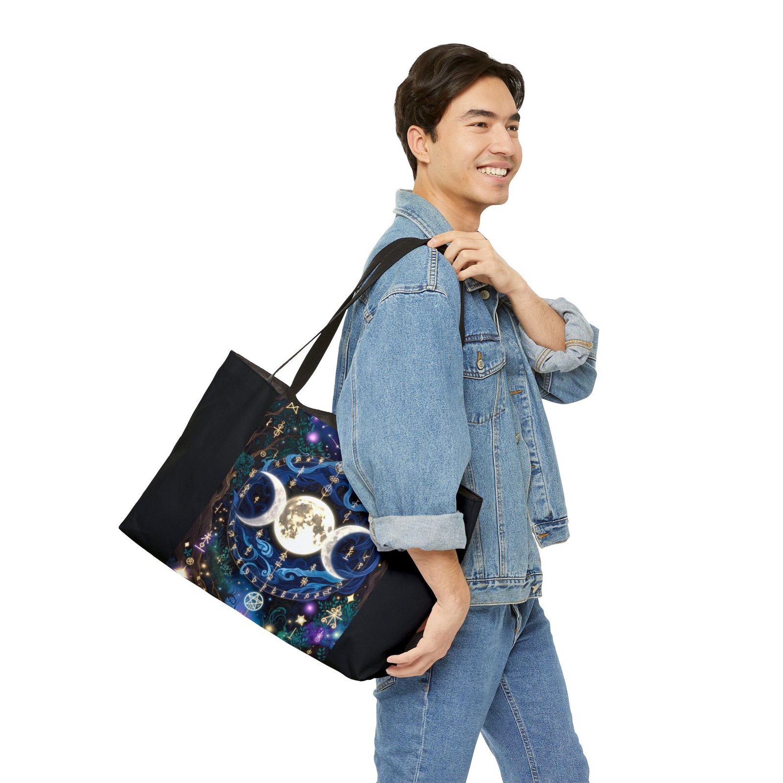 Triple Moon Tote Bag — Mystical Celestial Weekender Tote - Image 6