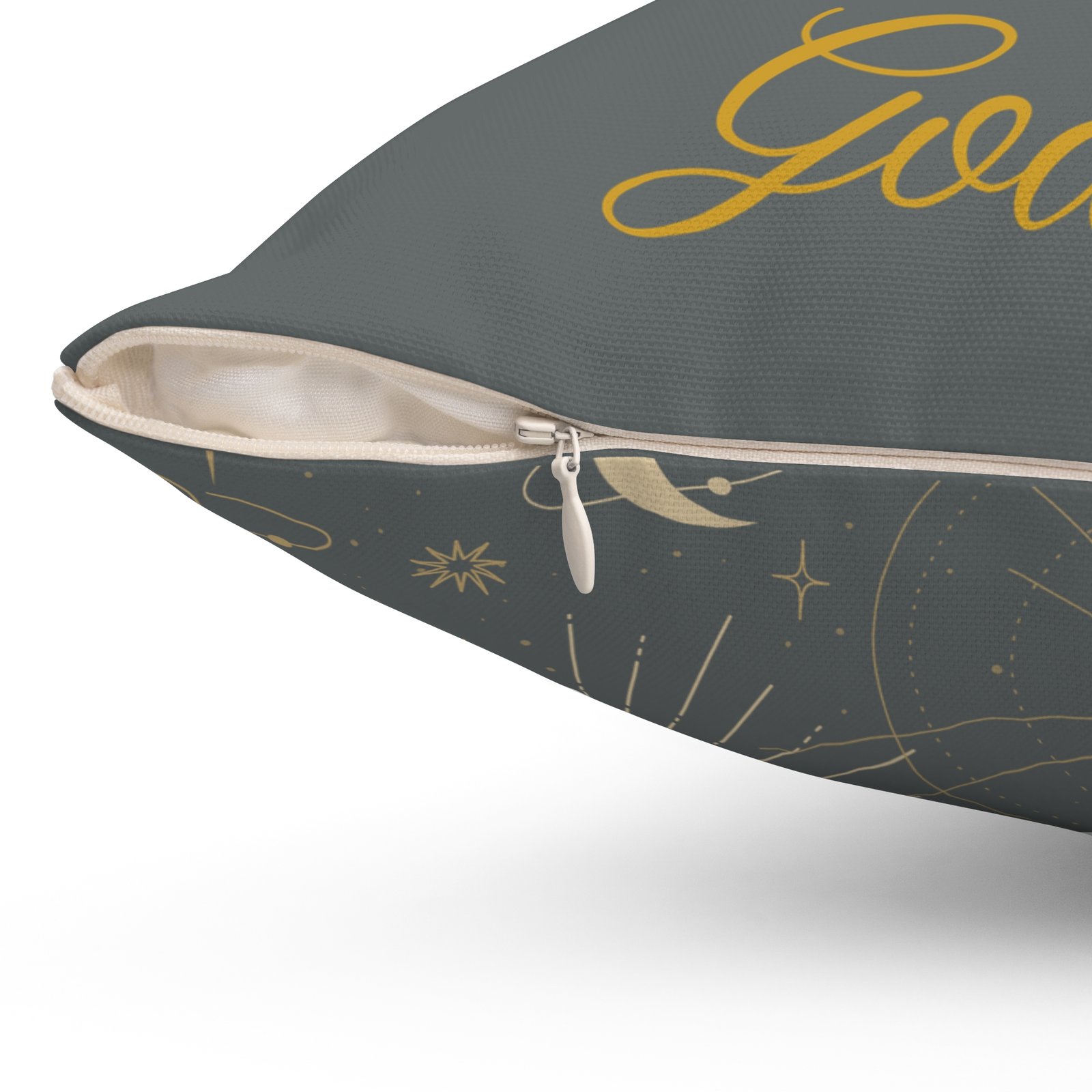 DH GODDESS in Grey Spun Polyester Square Pillow - Image 9