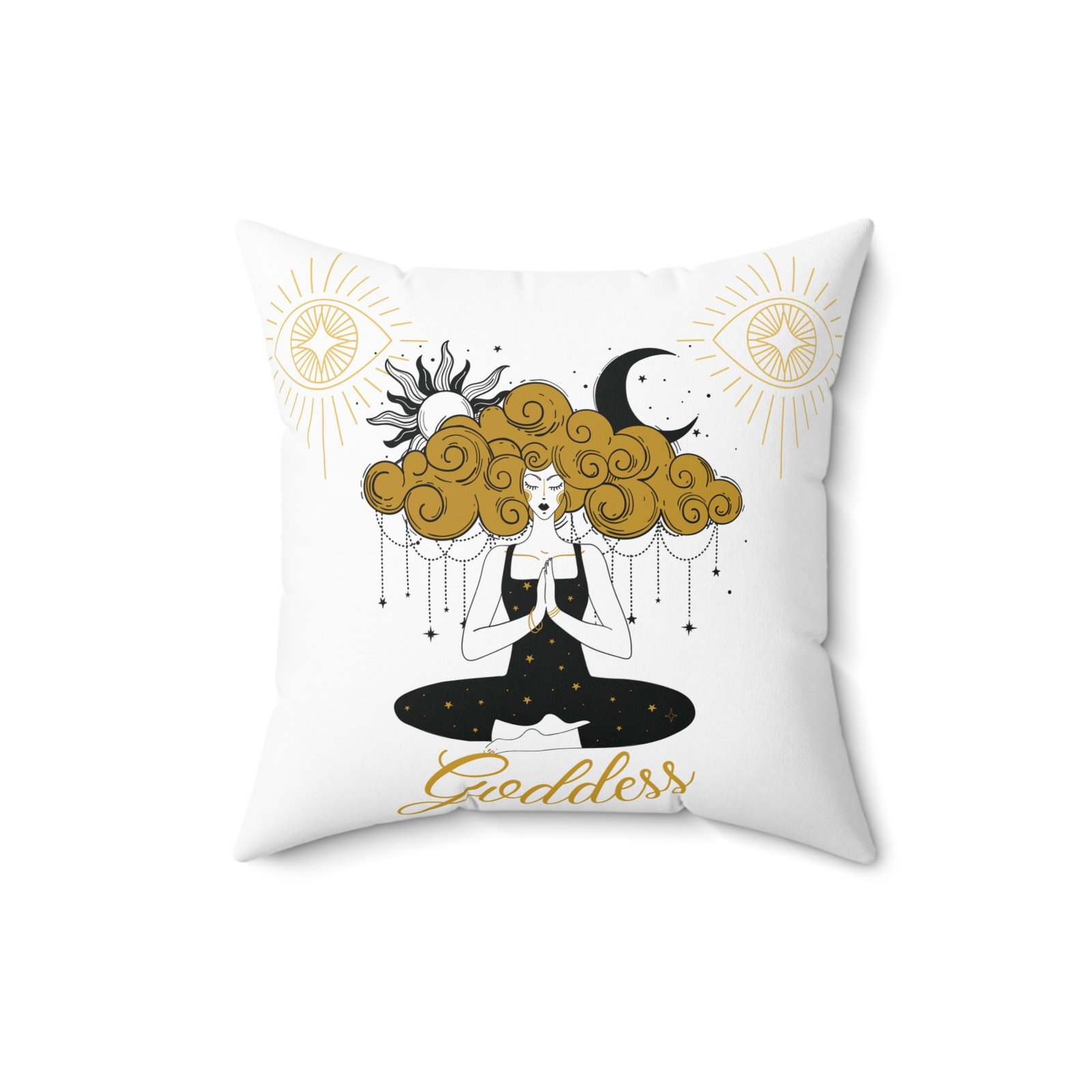GODDESS in White Spun Polyester Square Pillow - Image 4