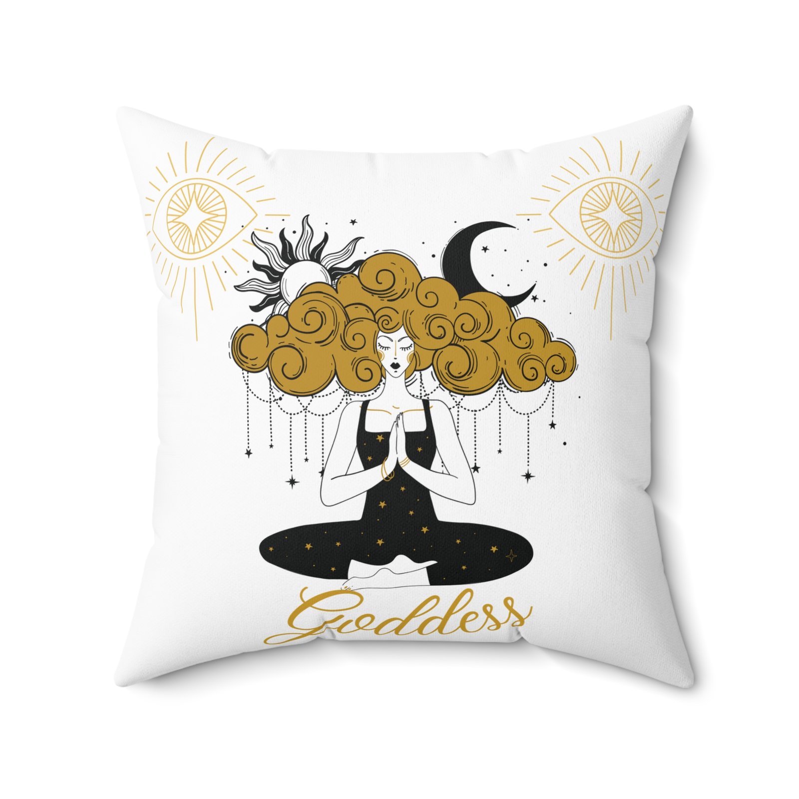 GODDESS in White Spun Polyester Square Pillow - Image 10