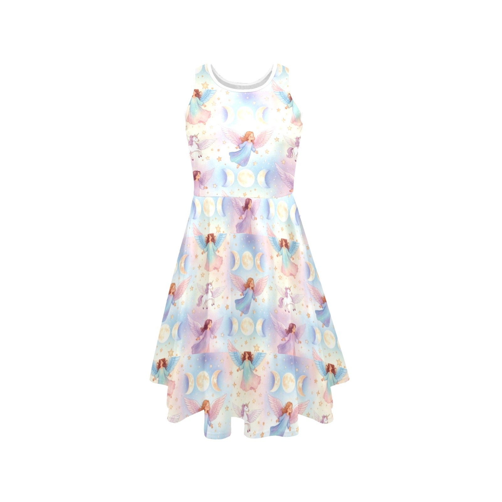 Mystical Angels, Unicorns and Triple Moon Womens Dress Sleeveless Expansion Dress - Image 5