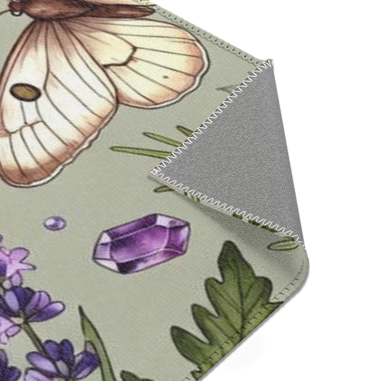 Lavender Apothecary Area Rug — Botanical Herbs, Moths & Crystal Potion Design - Image 14