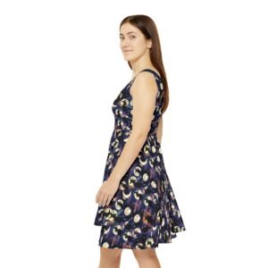 Moon Phase Skater Dress – Celestial Night Print Women’s AOP