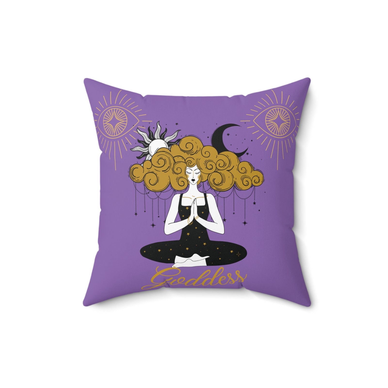 GODDESS in Light Purple Lavender Spun Polyester Square Pillow - Image 4