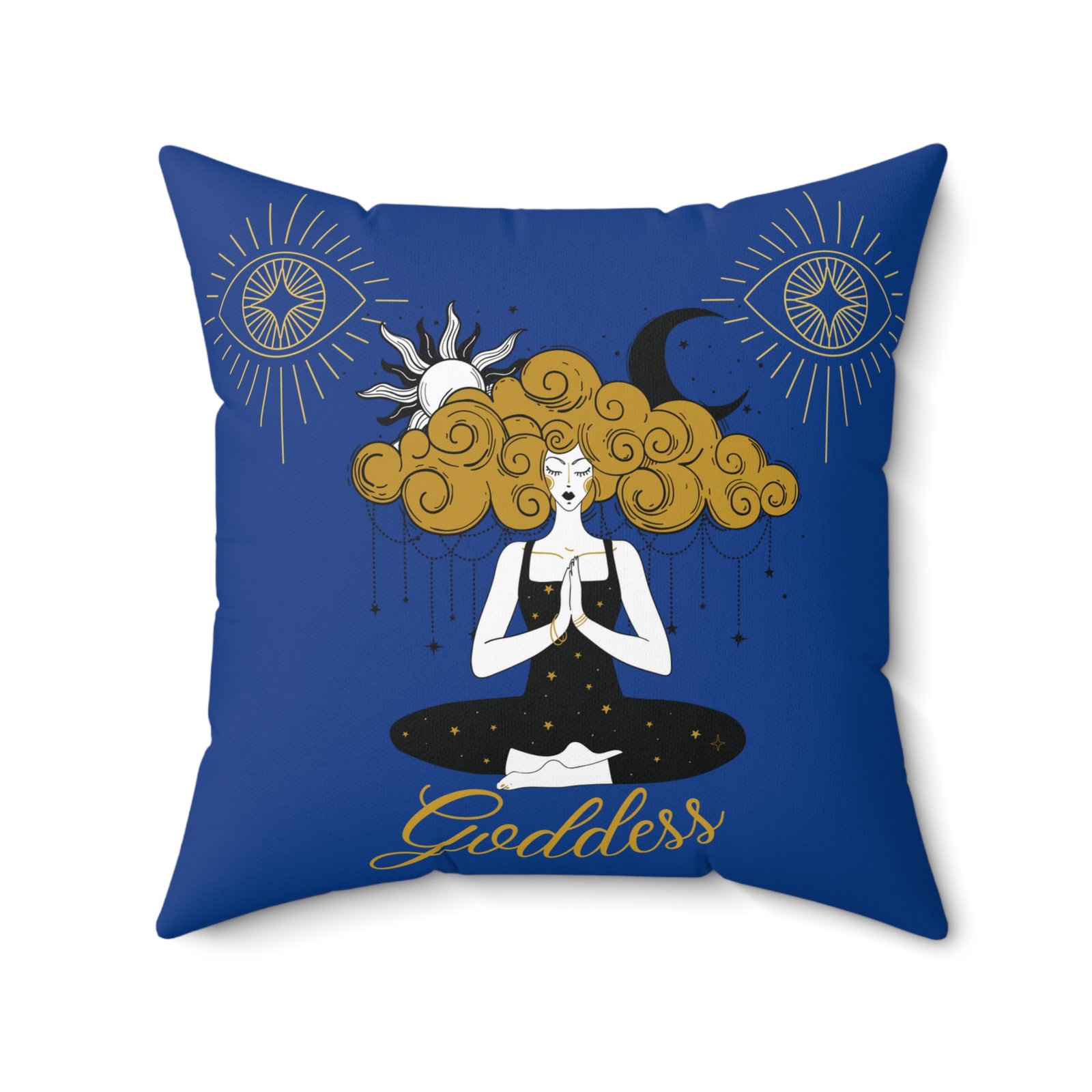 GODDESS in Dark Blue Spun Polyester Square Pillow - Image 10