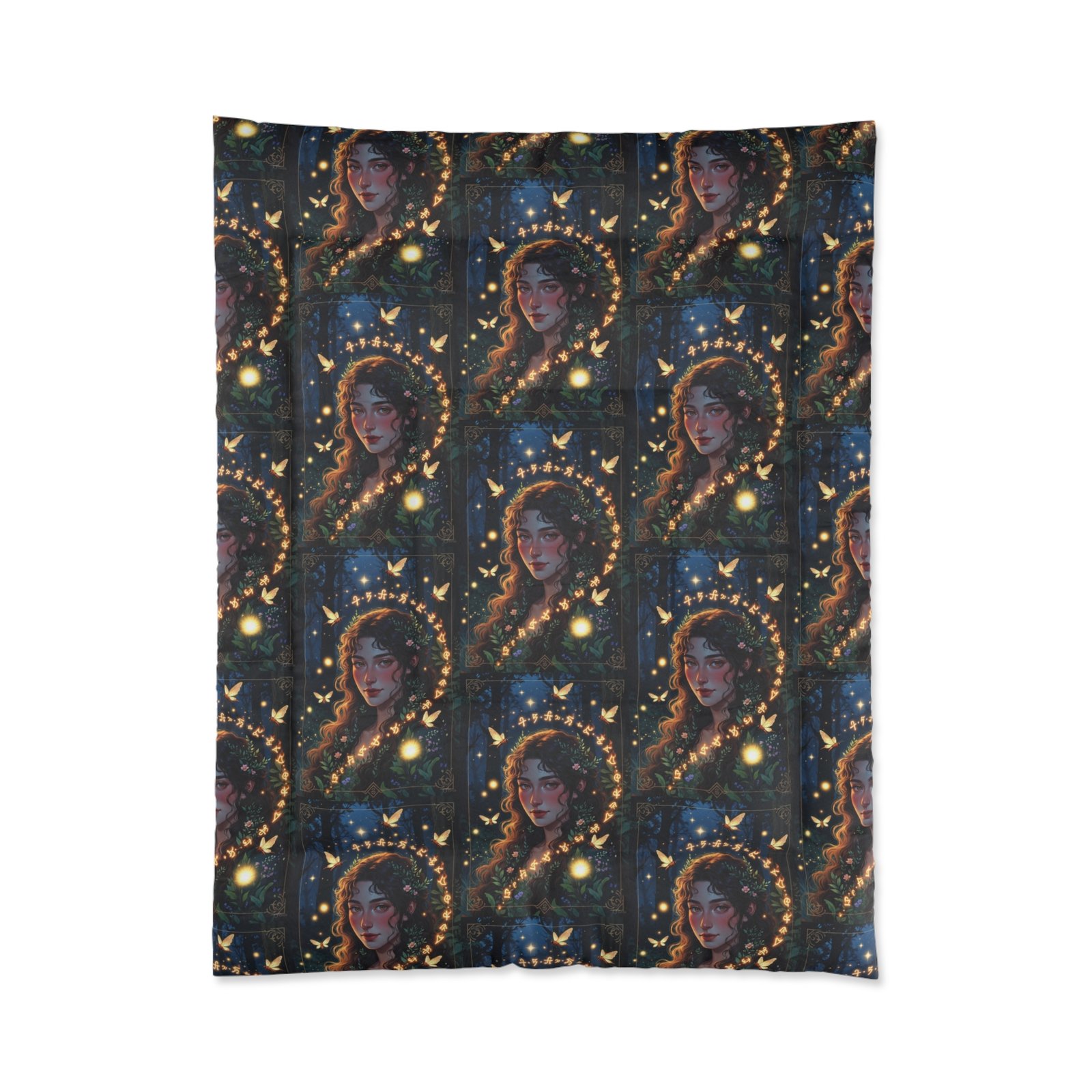 Starry Portrait Comforter — Vintage Halo Portrait Bedspread - Image 7