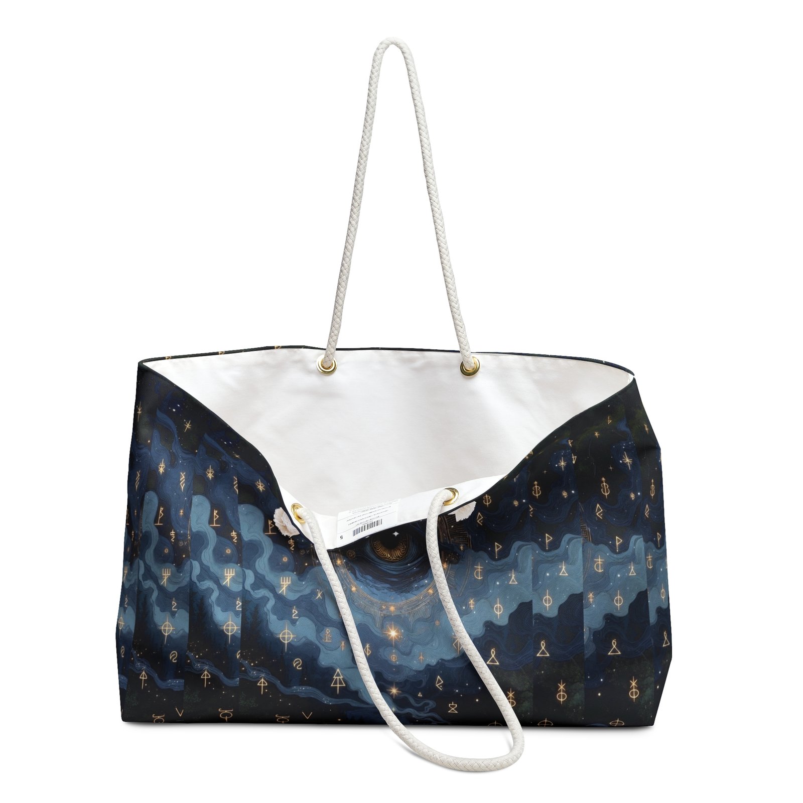 Mystic Night Sky Weekender Bag — All-Seeing Eye & Starry Cloud Travel Tote - Image 3