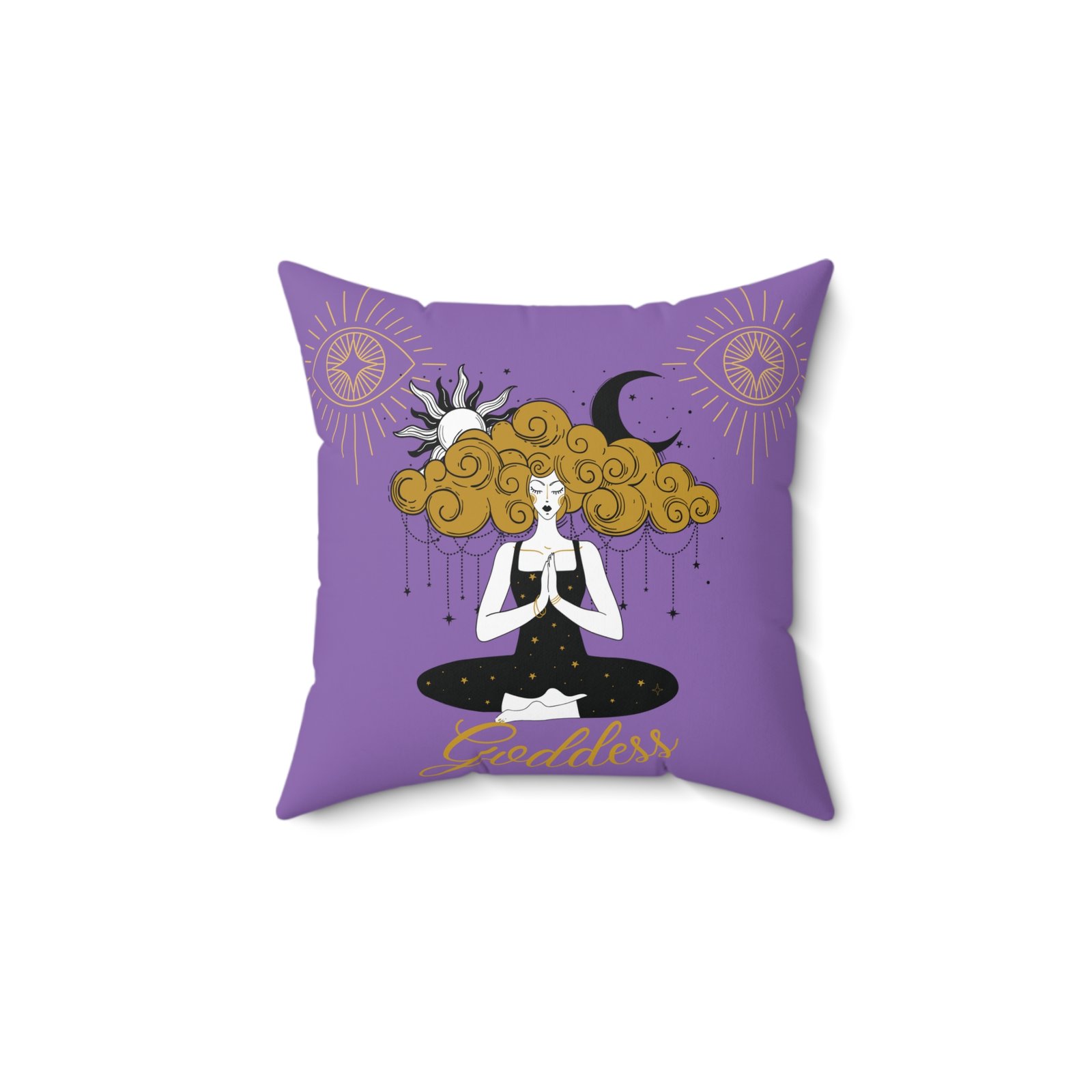 GODDESS in Light Purple Lavender Spun Polyester Square Pillow