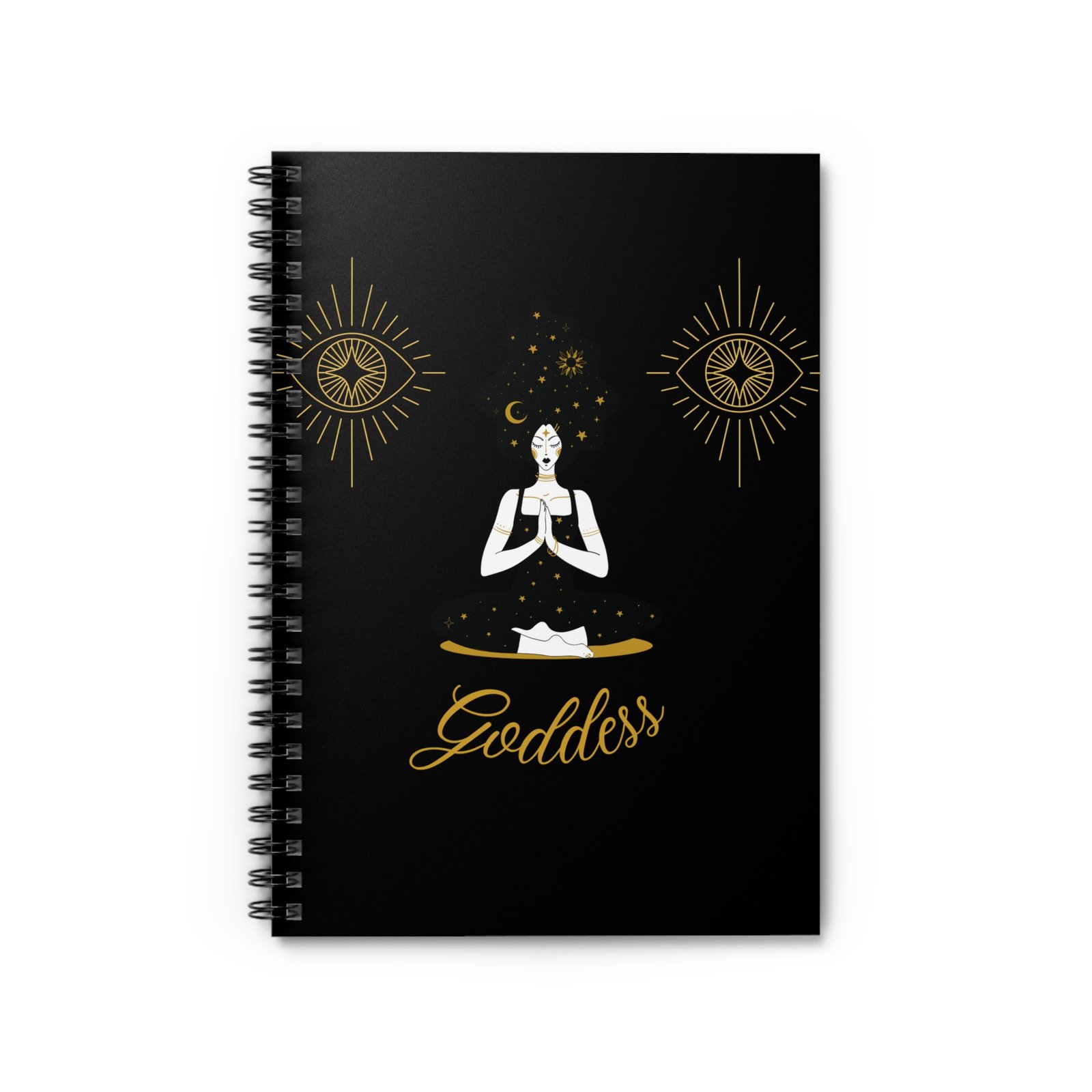 DH Goddess Black Spiral Notebook - Ruled Line